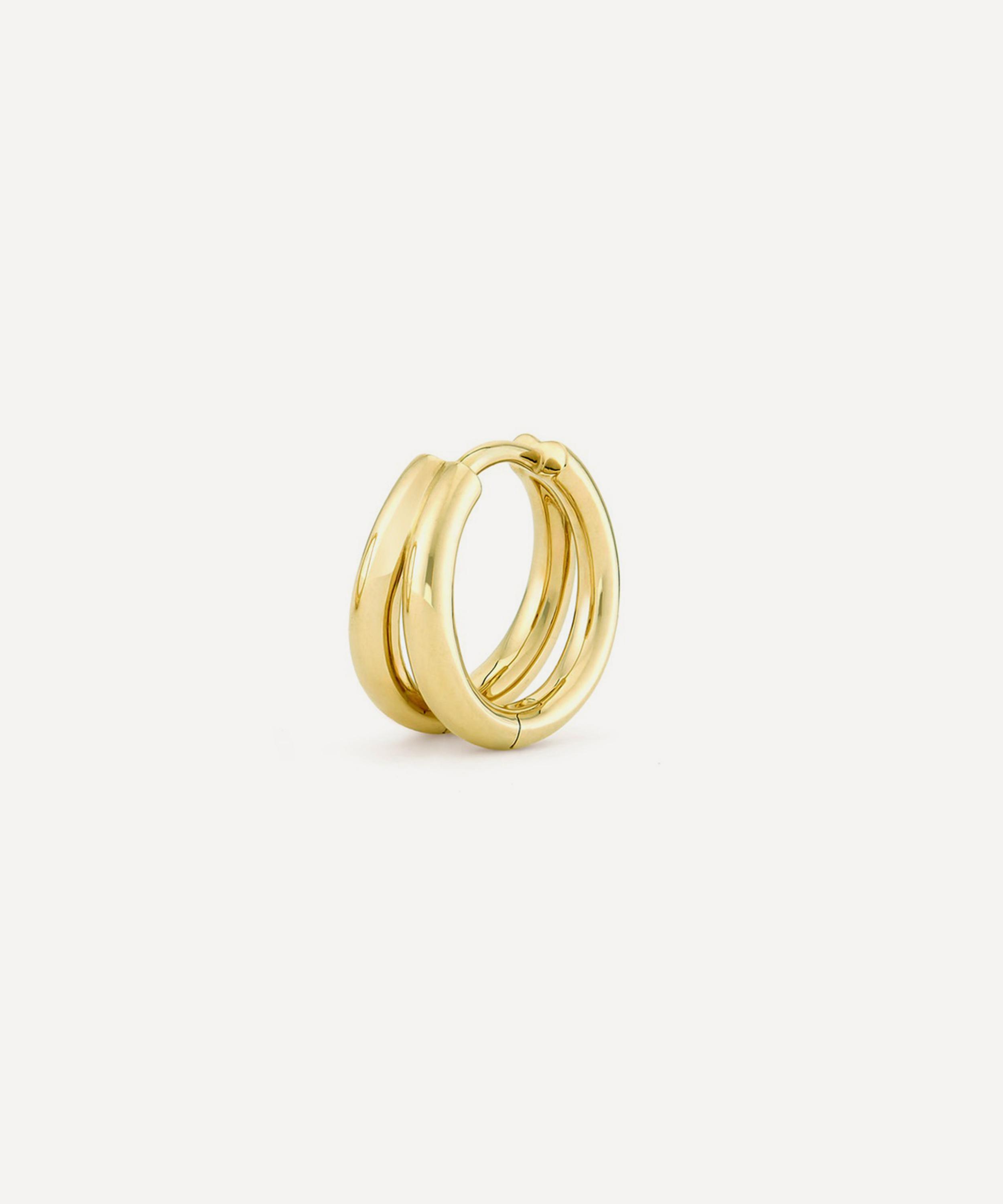 Dinny Hall - 9ct Gold Single Signature Duo Mini Huggie Hoop Earring