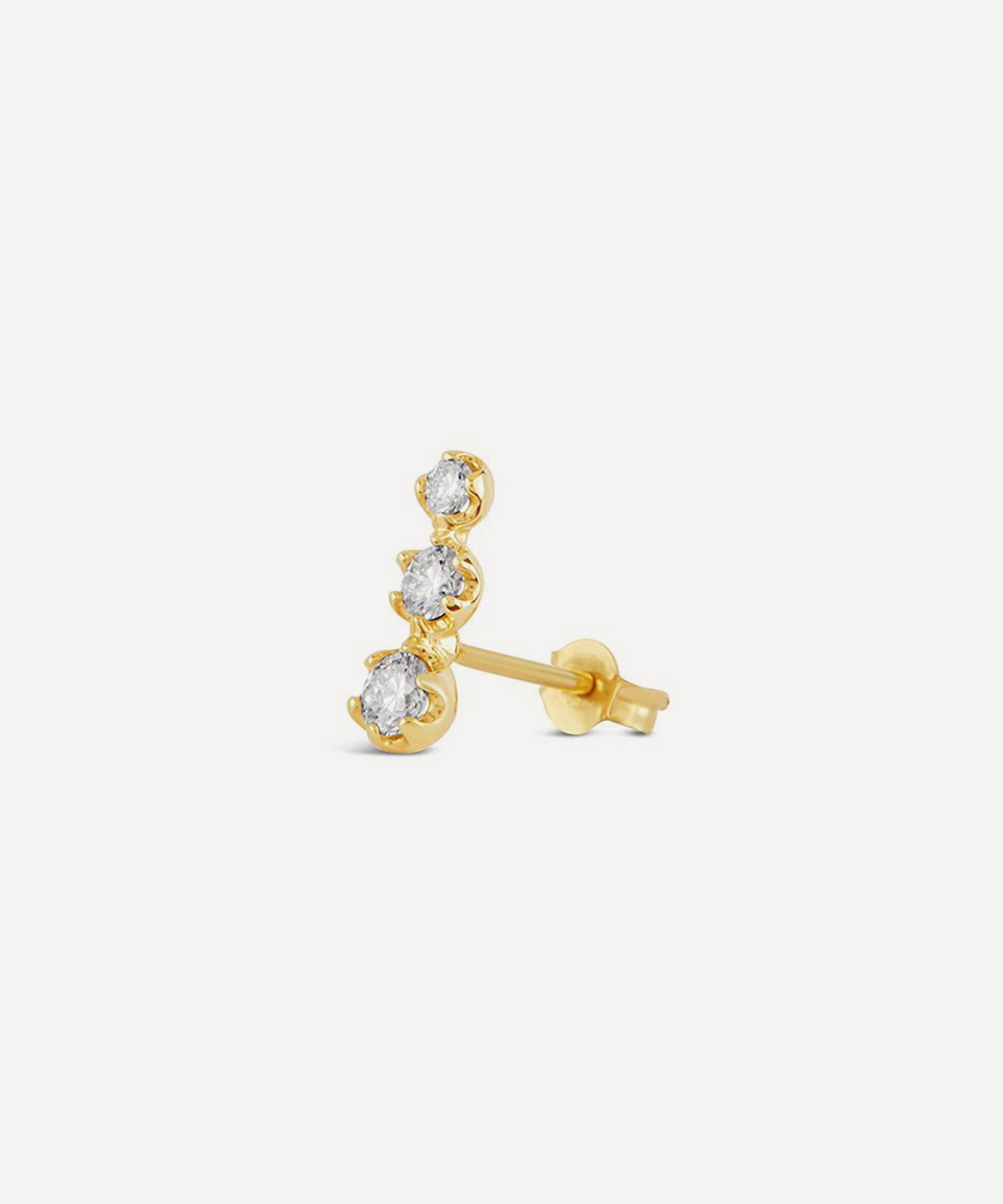 Dinny Hall - 14ct Gold Single Elyhara Diamond Stud Earring