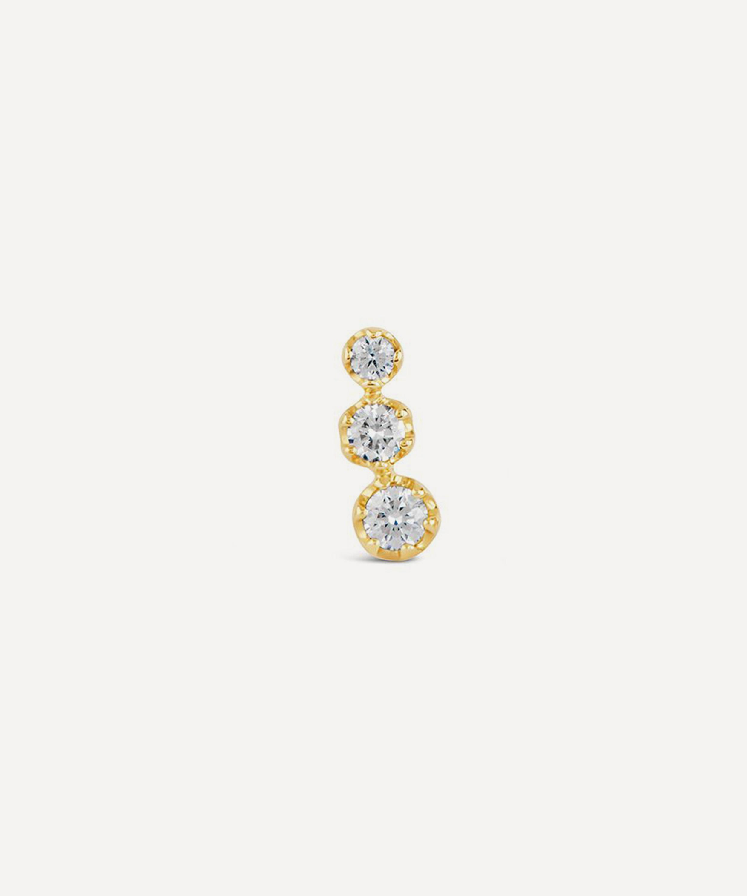 Dinny Hall - 14ct Gold Single Elyhara Diamond Stud Earring image number 2