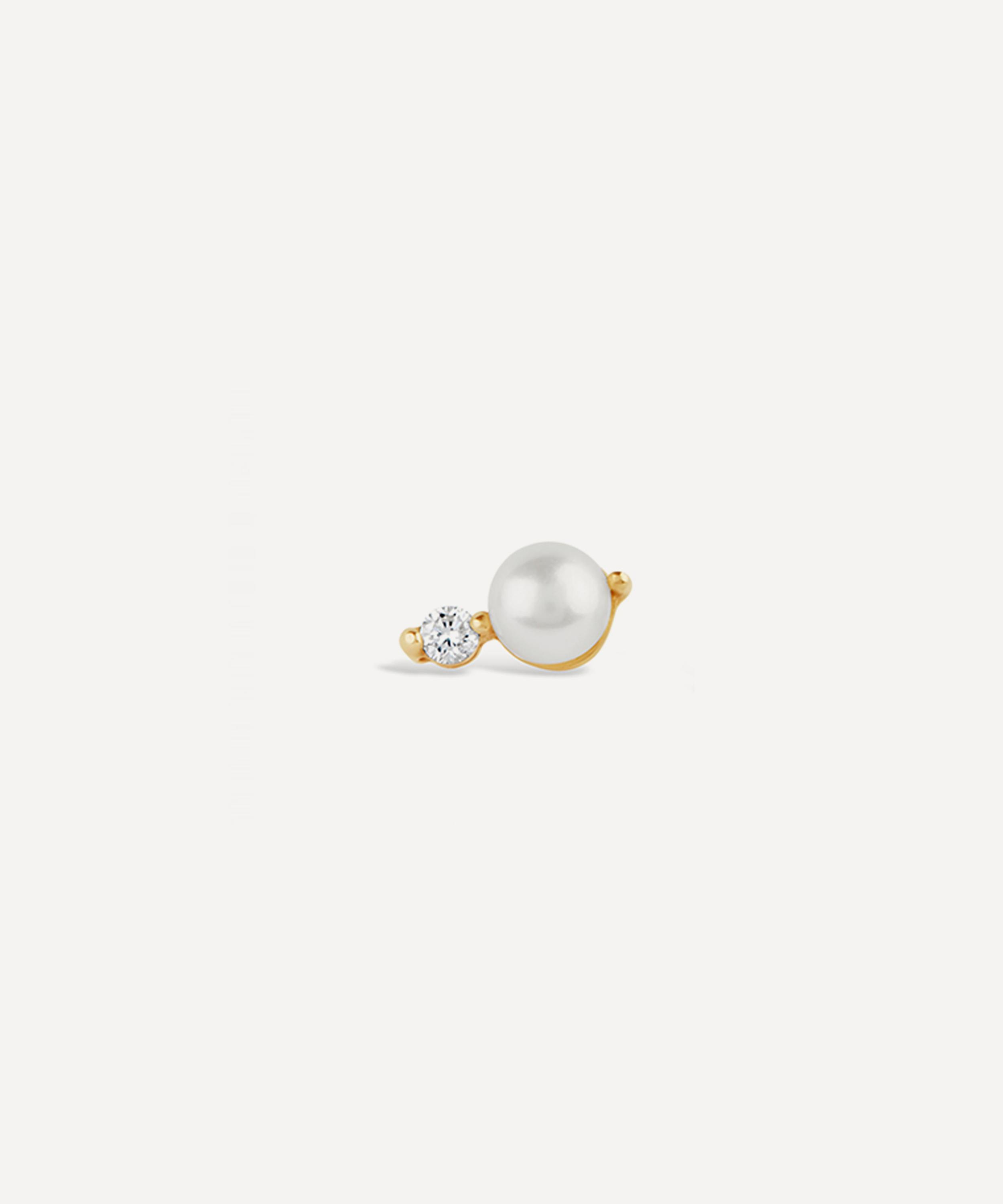Dinny Hall - 9ct Gold Single Shuga Pearl and Lab-Grown Stud Earring