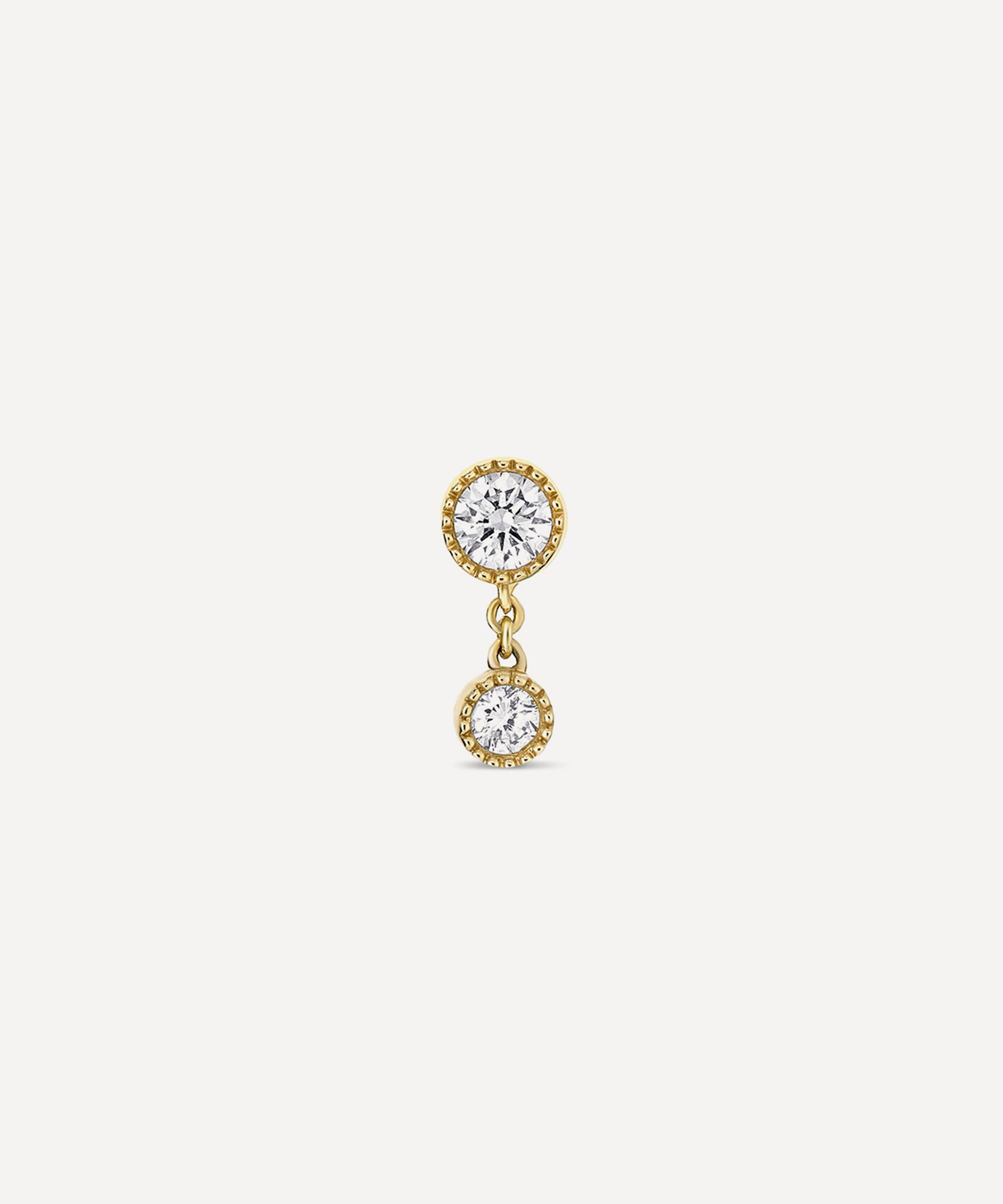 Dinny Hall - 9ct Gold Single Double Diamond Stud Earring