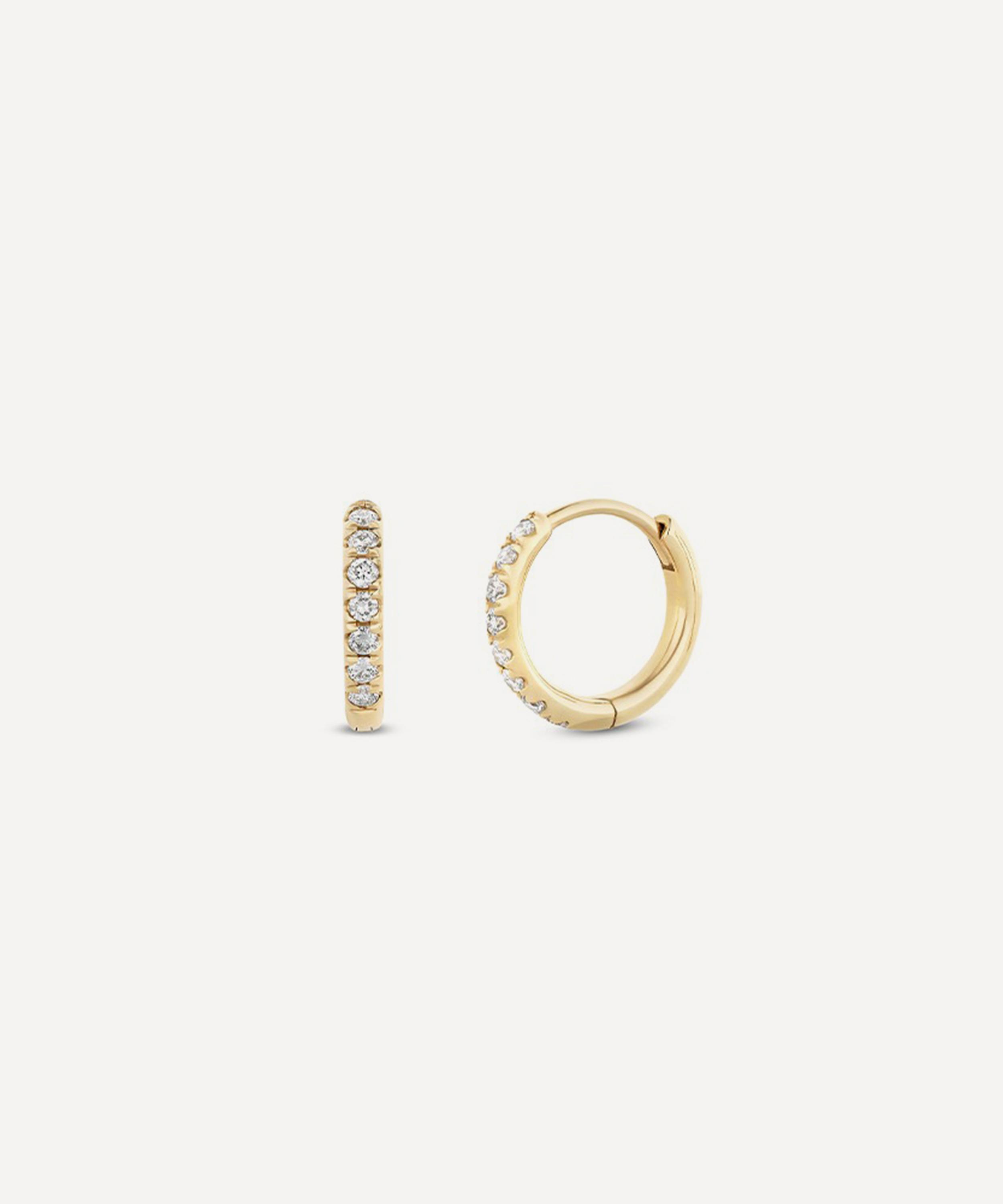 Dinny Hall - 9ct Gold Small Lab-Grown Diamond Huggie Hoop Earrings