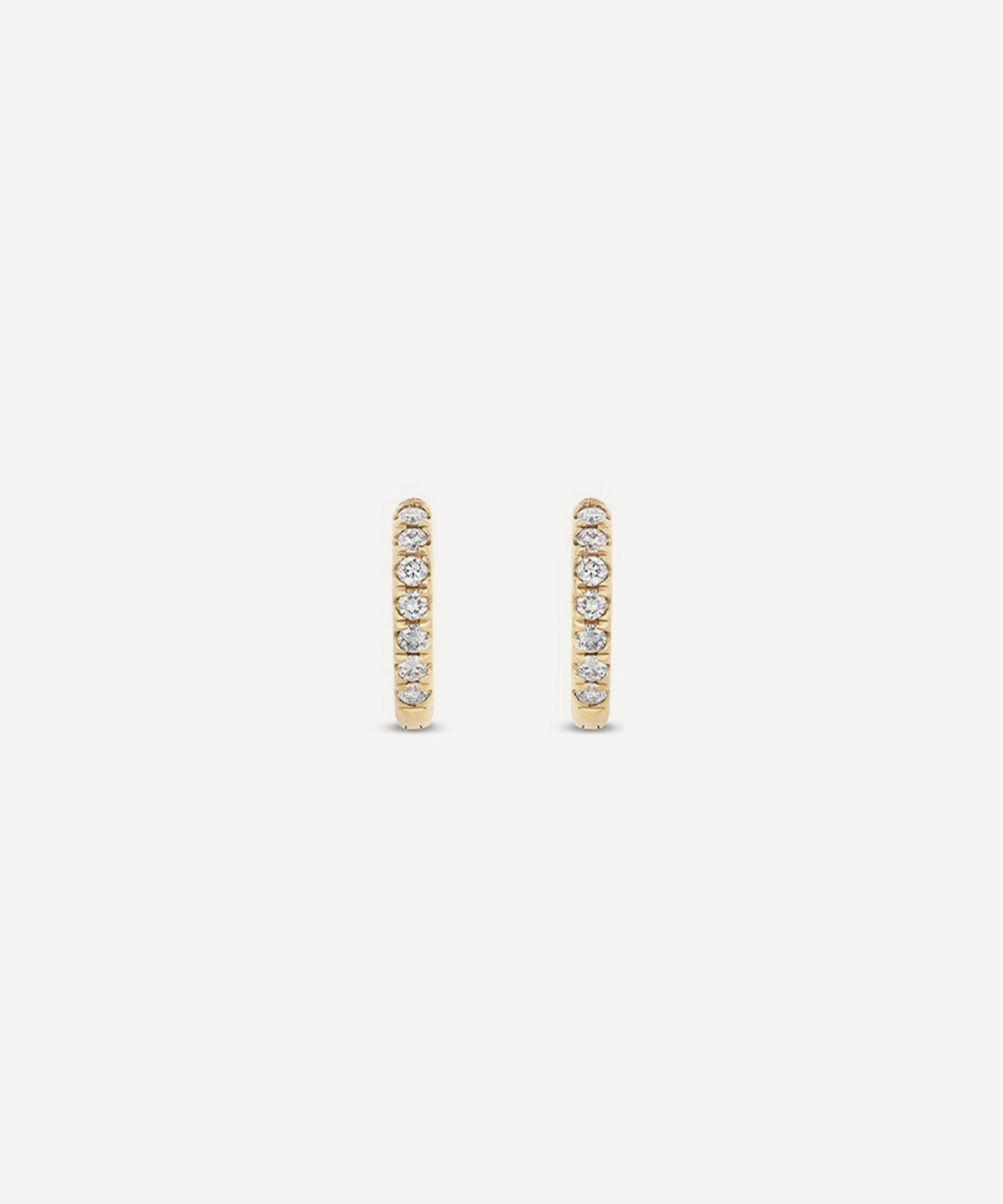 Dinny Hall - 9ct Gold Small Lab-Grown Diamond Huggie Hoop Earrings image number 2