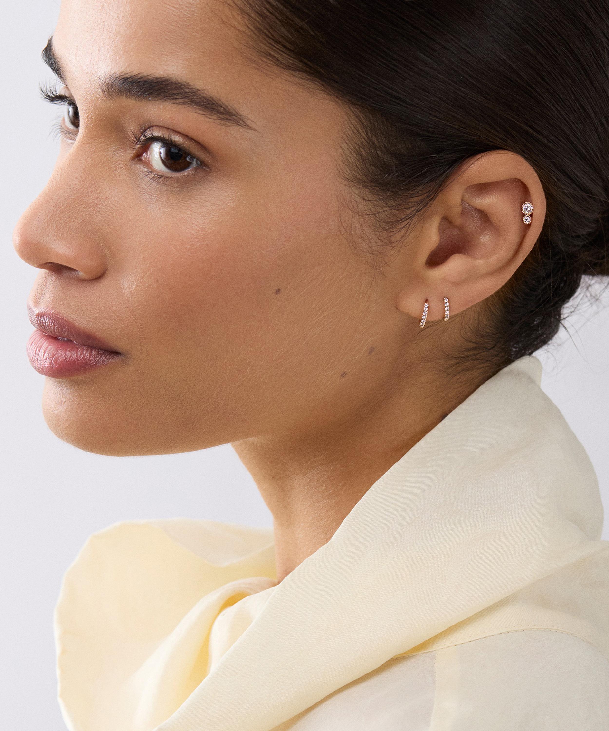 Dinny Hall - 9ct Gold Small Lab-Grown Diamond Huggie Hoop Earrings image number 3