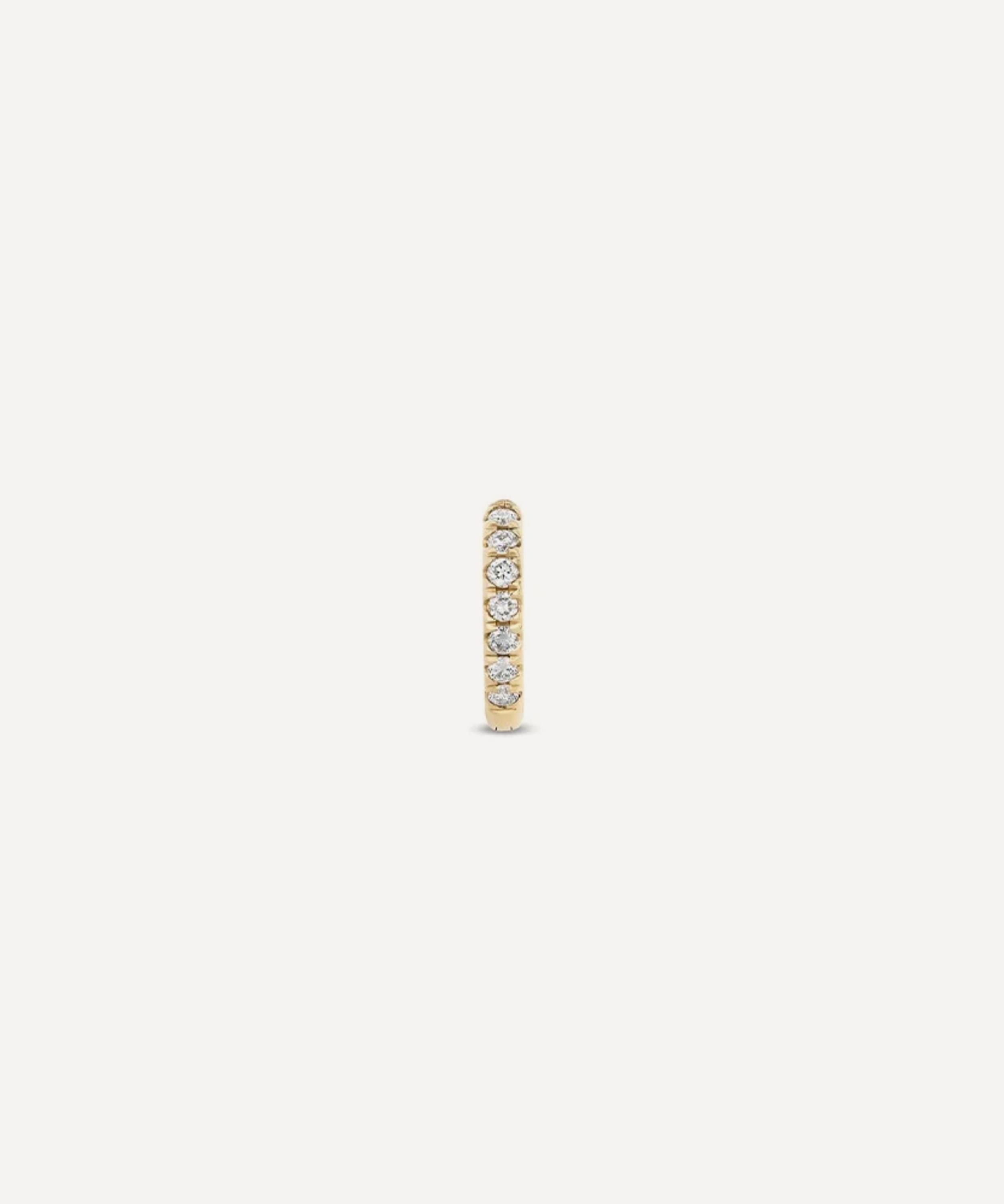 Dinny Hall - 9ct Gold Single Small Lab-Grown Diamond Huggie Hoop Earring image number 0