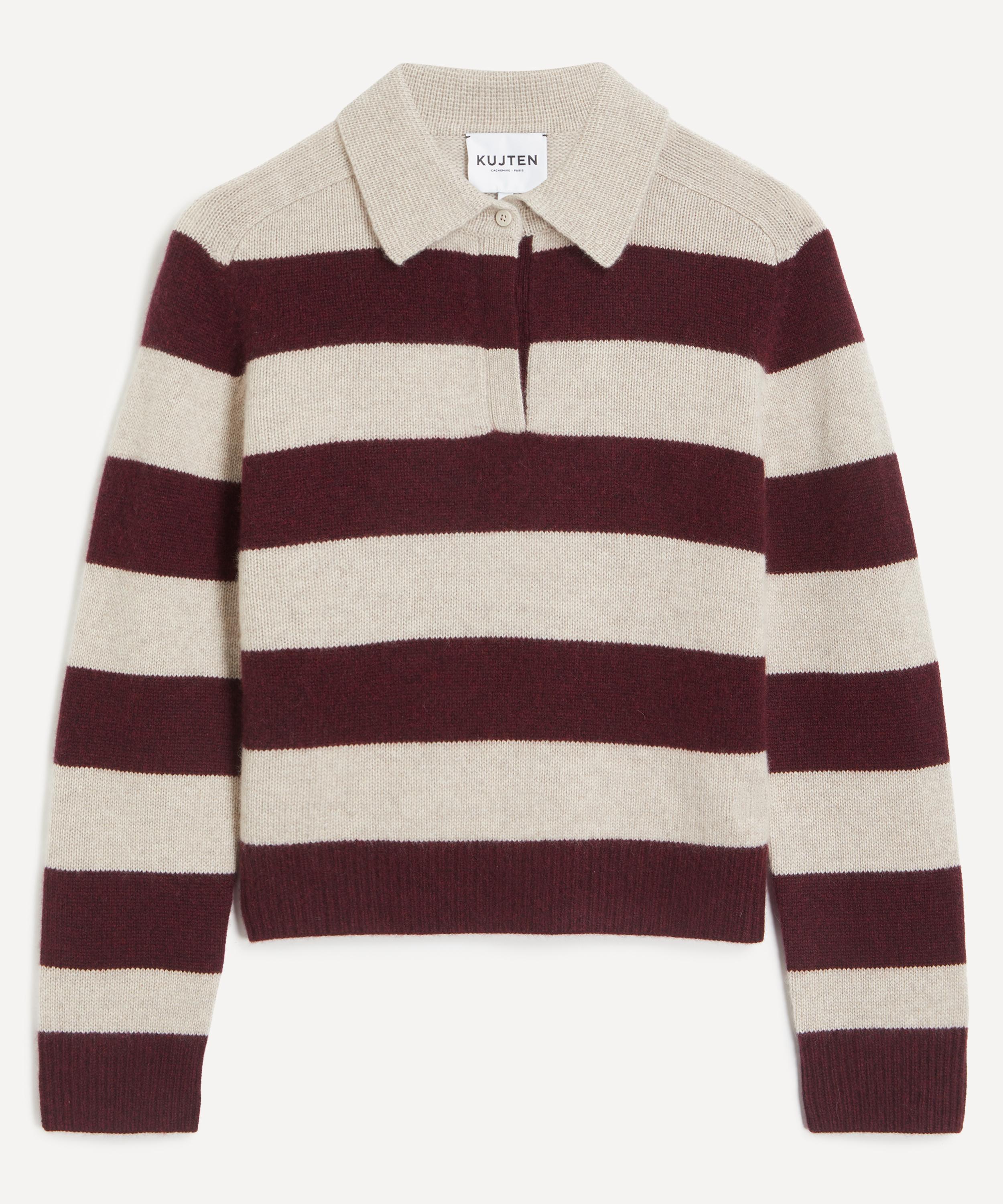 Kujten - Royce Polo Stripe Cashmere Jumper image number 0