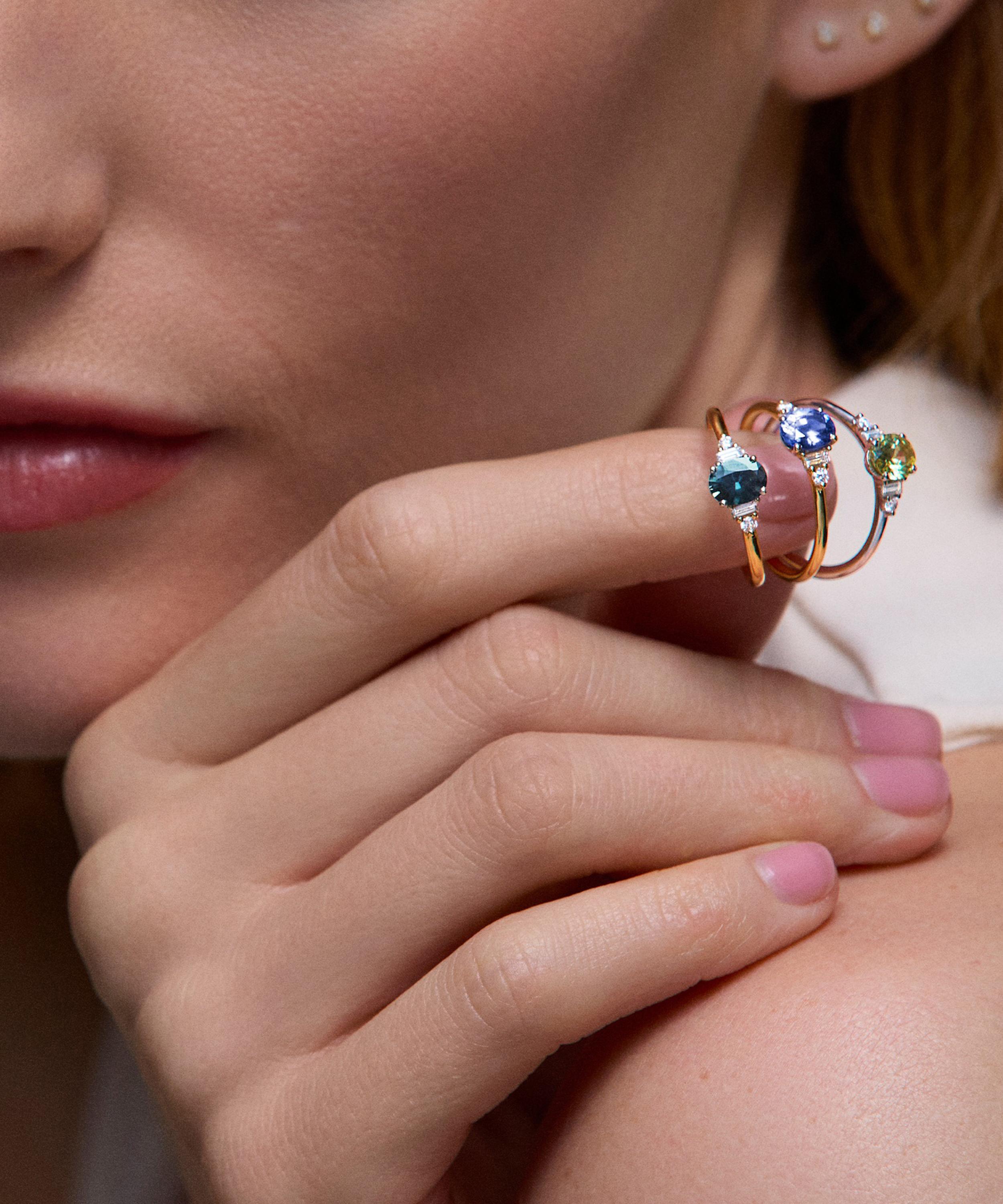 Dinny Hall - 18ct White Gold Katie Yellow Sapphire and Diamond Ring image number 3