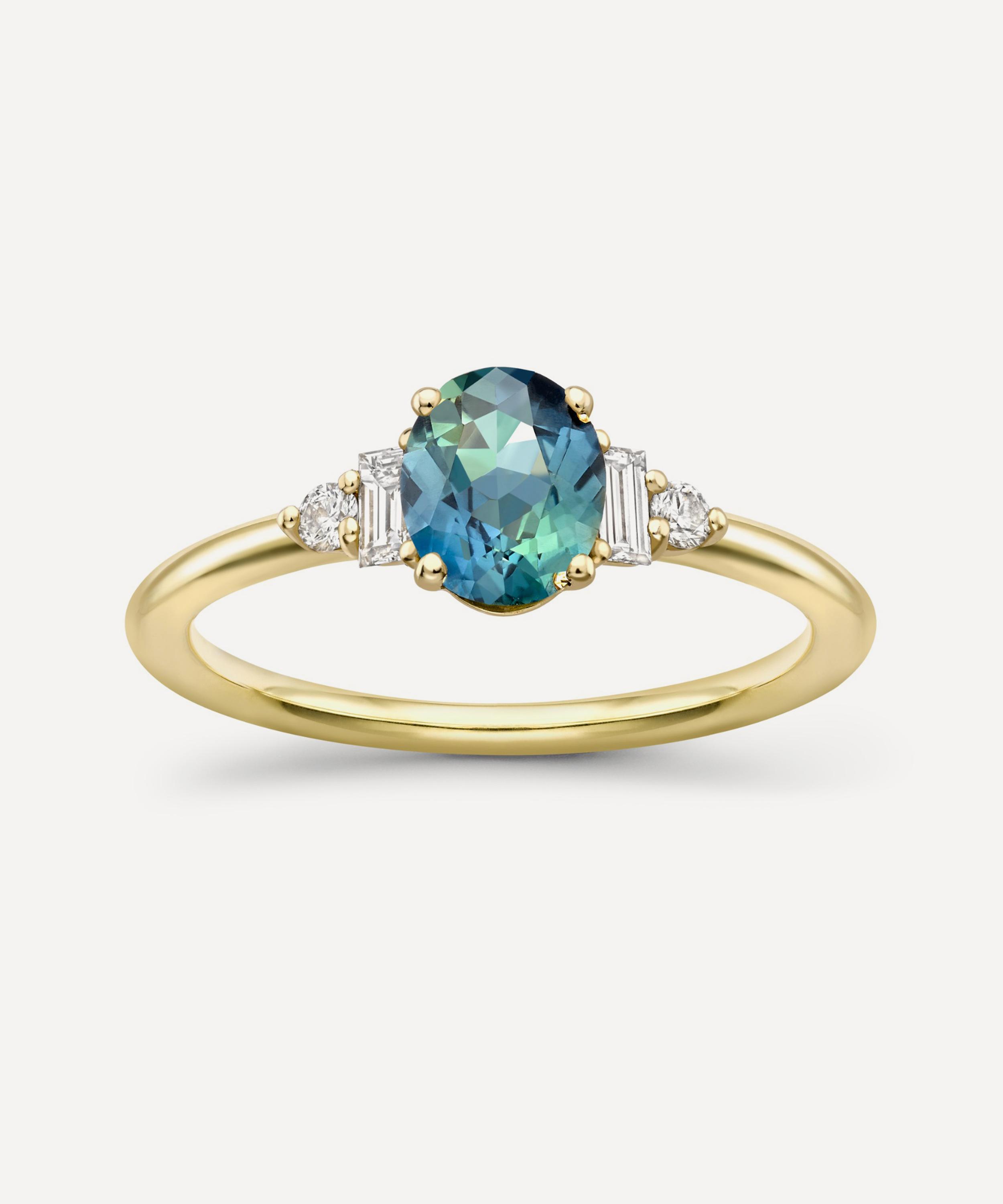 Dinny Hall - 18ct Gold Katie Green Sapphire and Diamond Ring