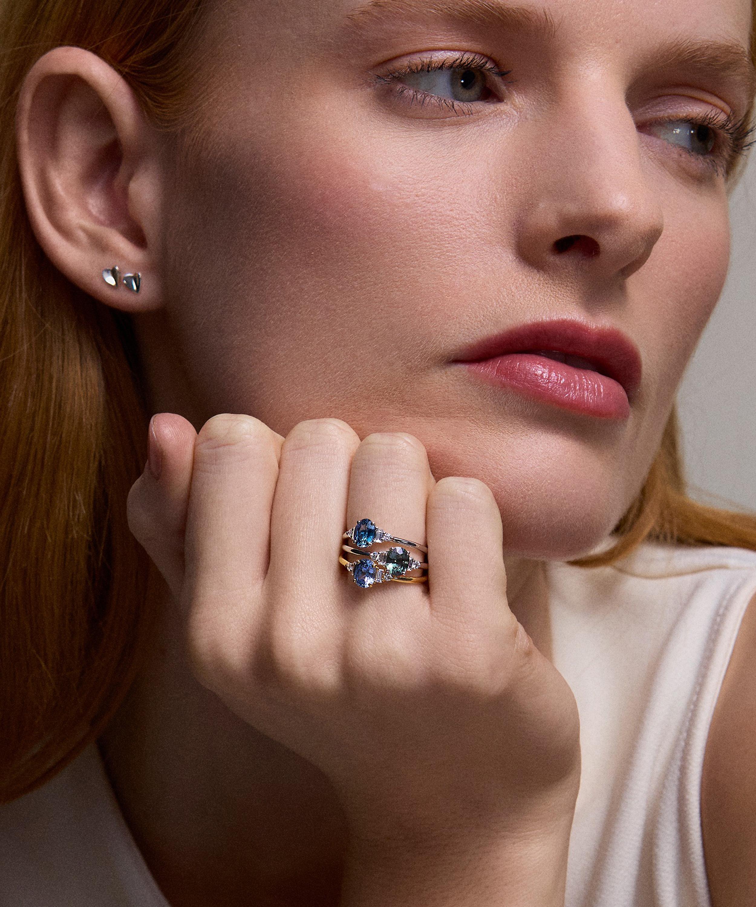 Dinny Hall - 18ct Gold Katie Green Sapphire and Diamond Ring image number 1