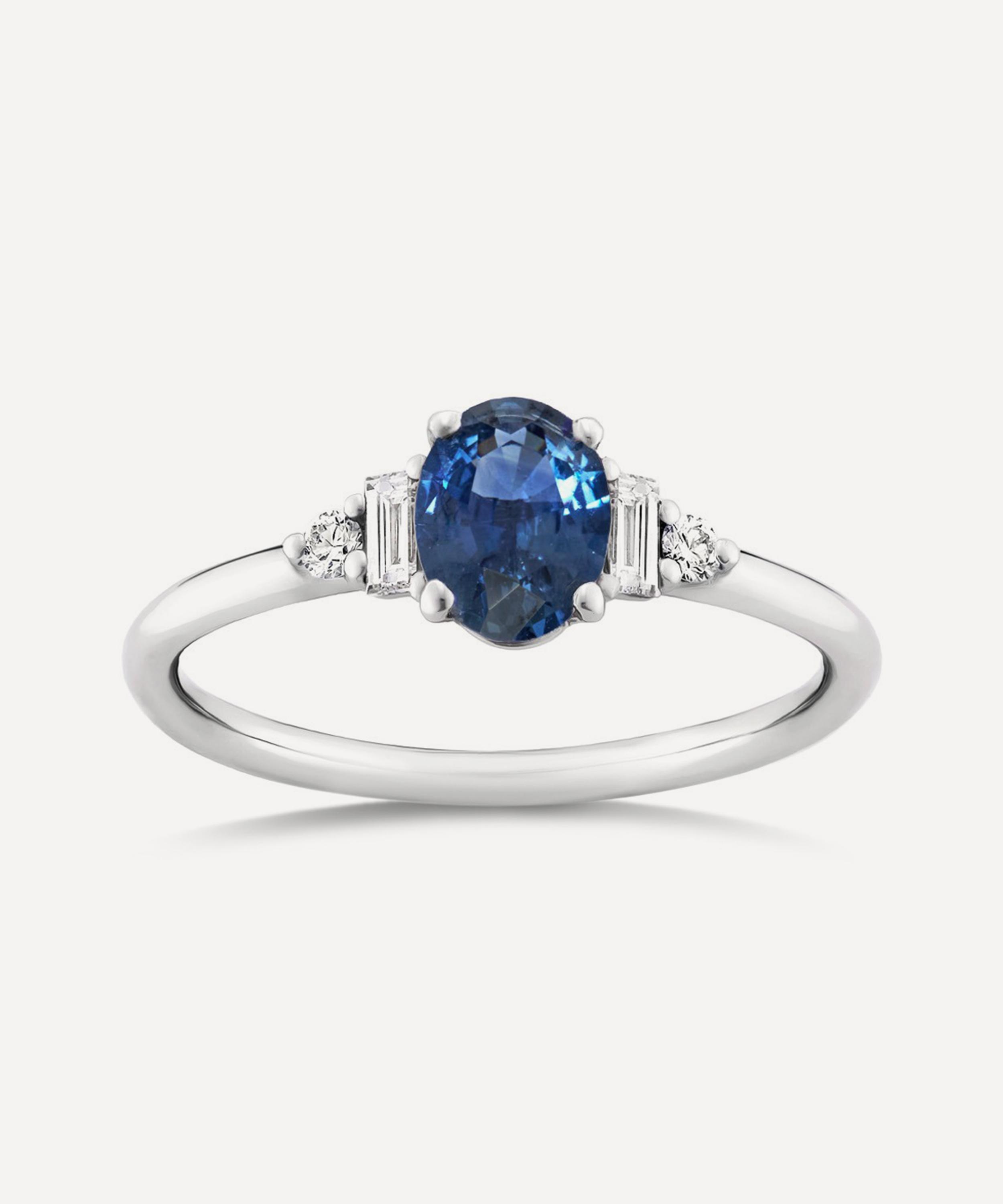Dinny Hall - 18ct White Gold Katie Blue Sapphire and Diamond Ring