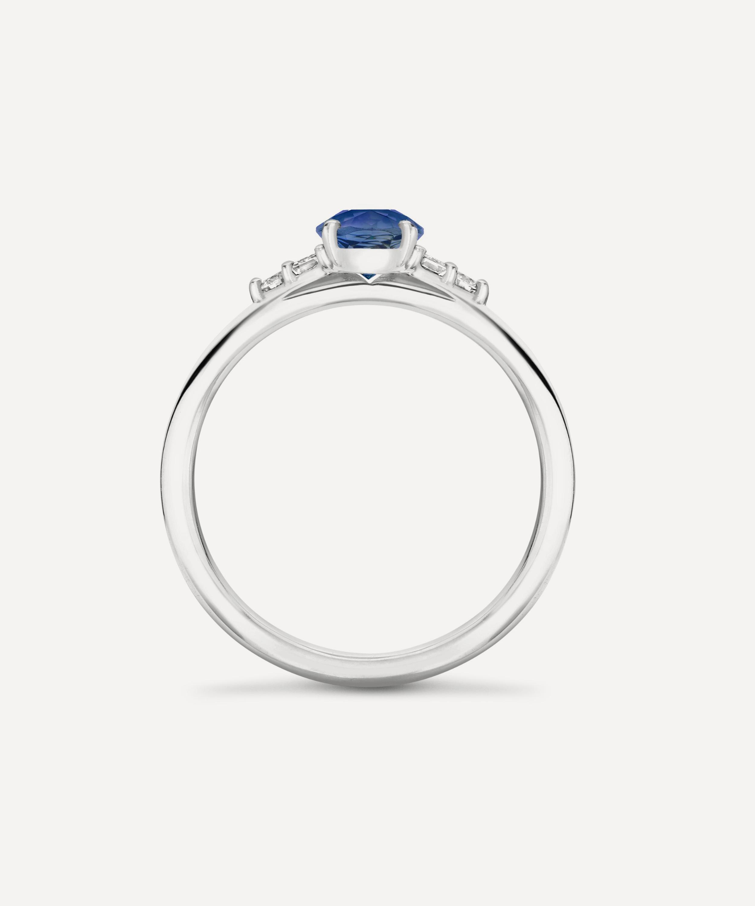Dinny Hall - 18ct White Gold Katie Blue Sapphire and Diamond Ring image number 2