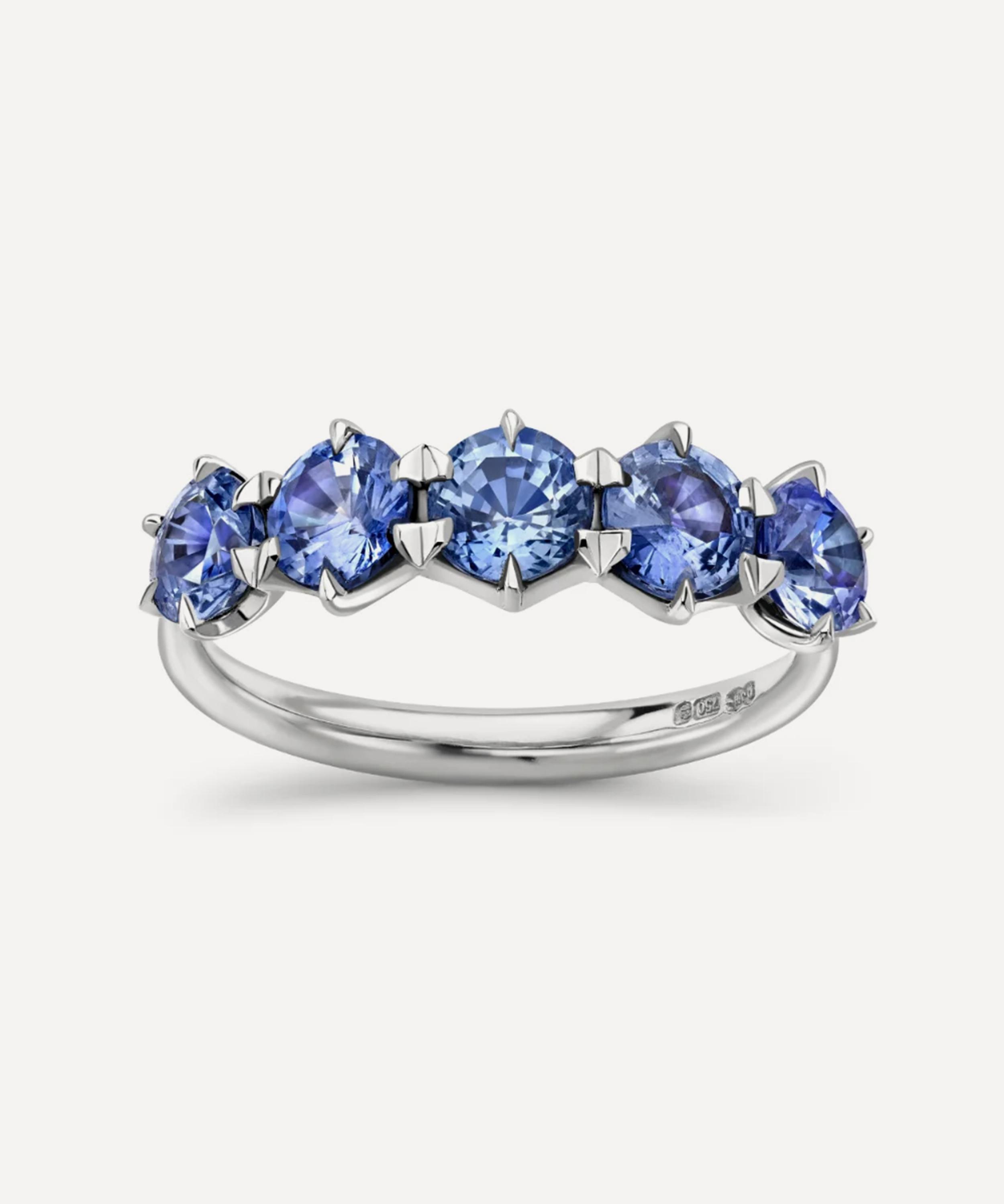 Dinny Hall - 18ct White Gold Elyhara Five Sapphire Stone Ring