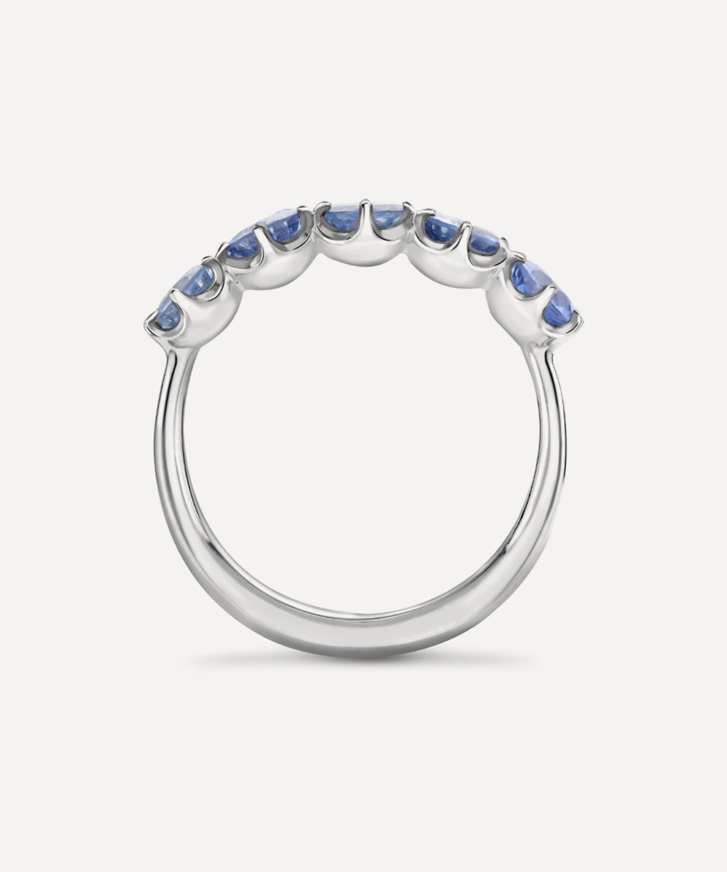 Dinny Hall - 18ct White Gold Elyhara Five Sapphire Stone Ring image number 2