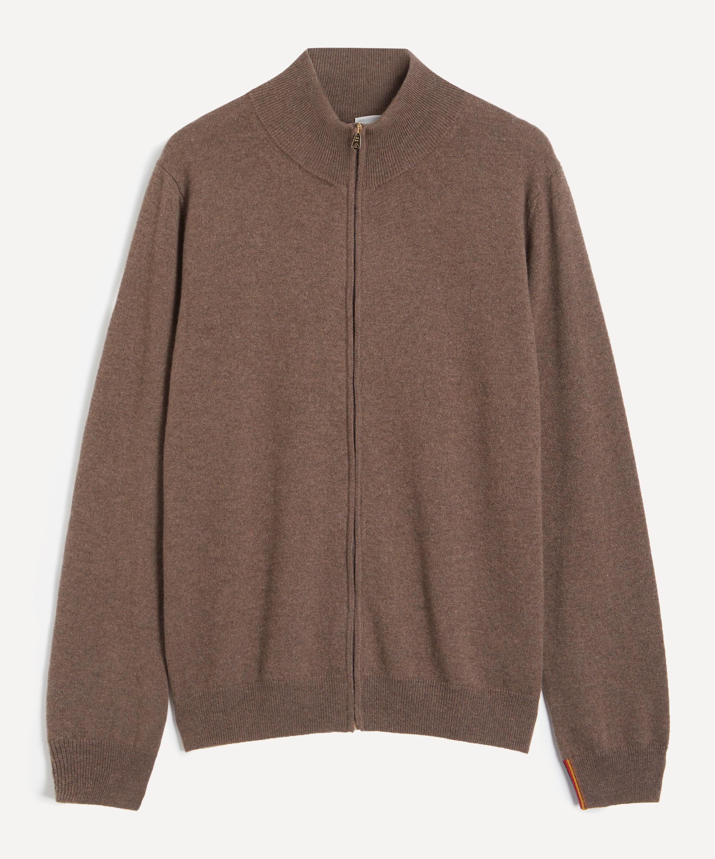 Paul Smith - Cashmere Zip Up Cardigan in Brown image number 0