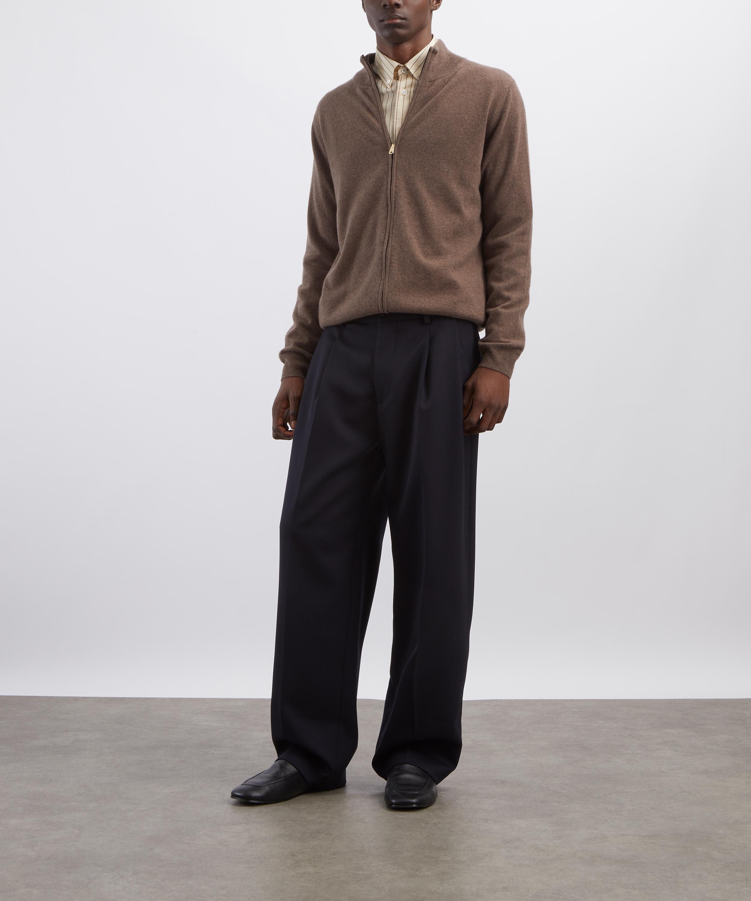 Paul Smith Cashmere Zip Up Cardigan in Brown | Liberty