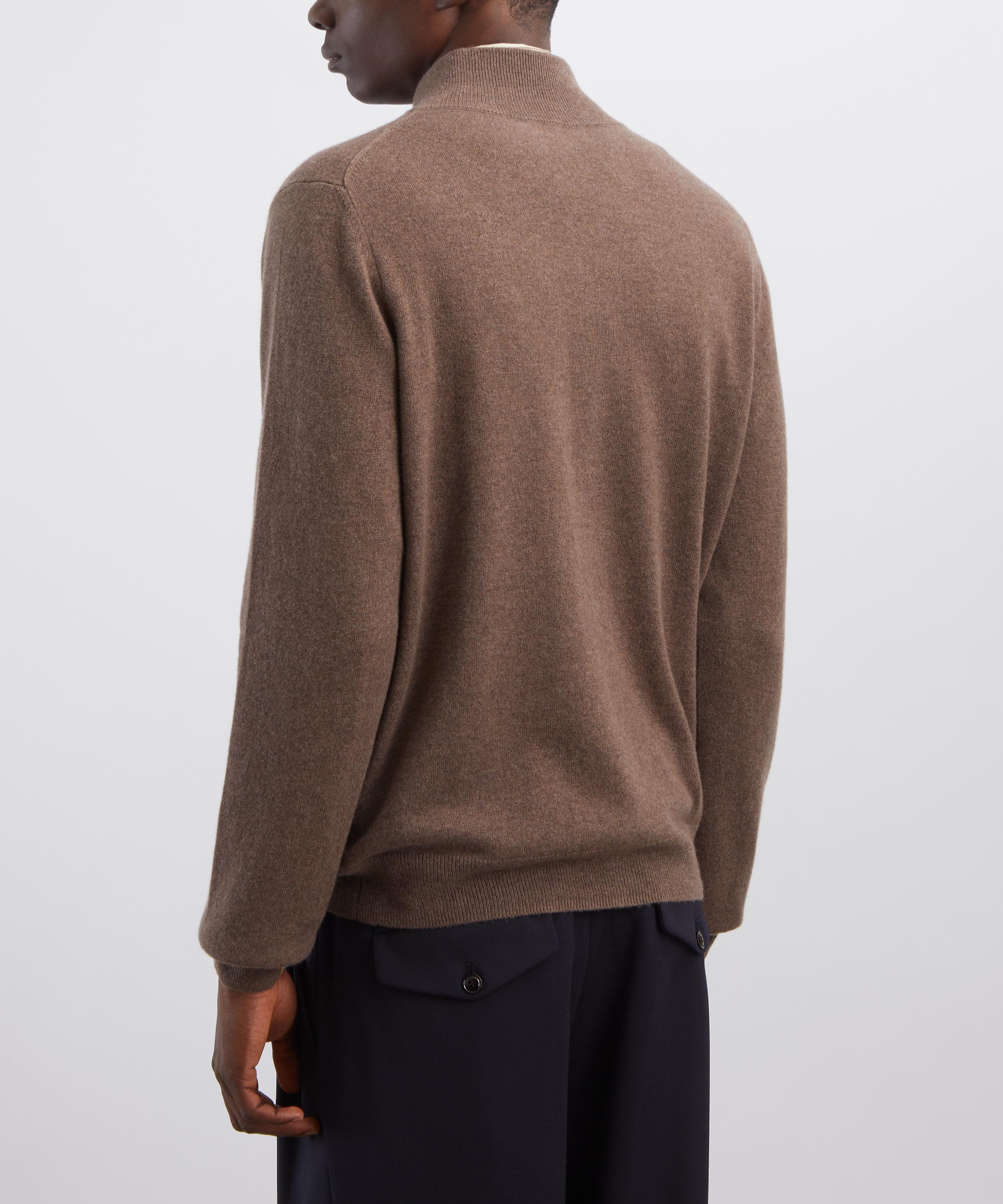 Paul Smith - Cashmere Zip Up Cardigan in Brown image number 3