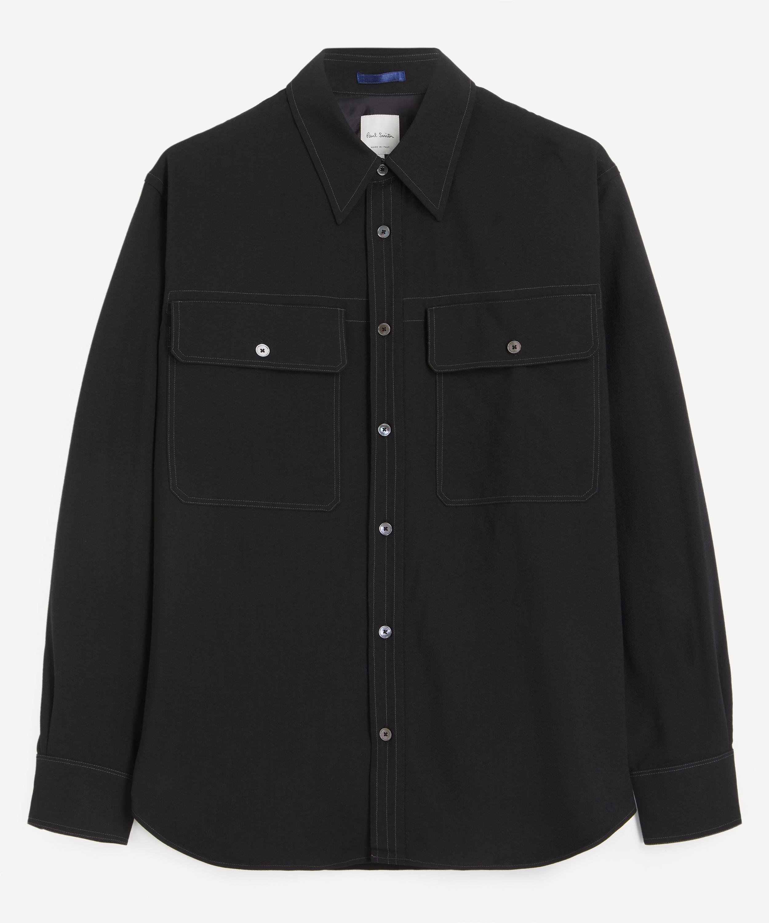 Paul Smith - Oversized Black Viscose-Wool Shirt image number 0