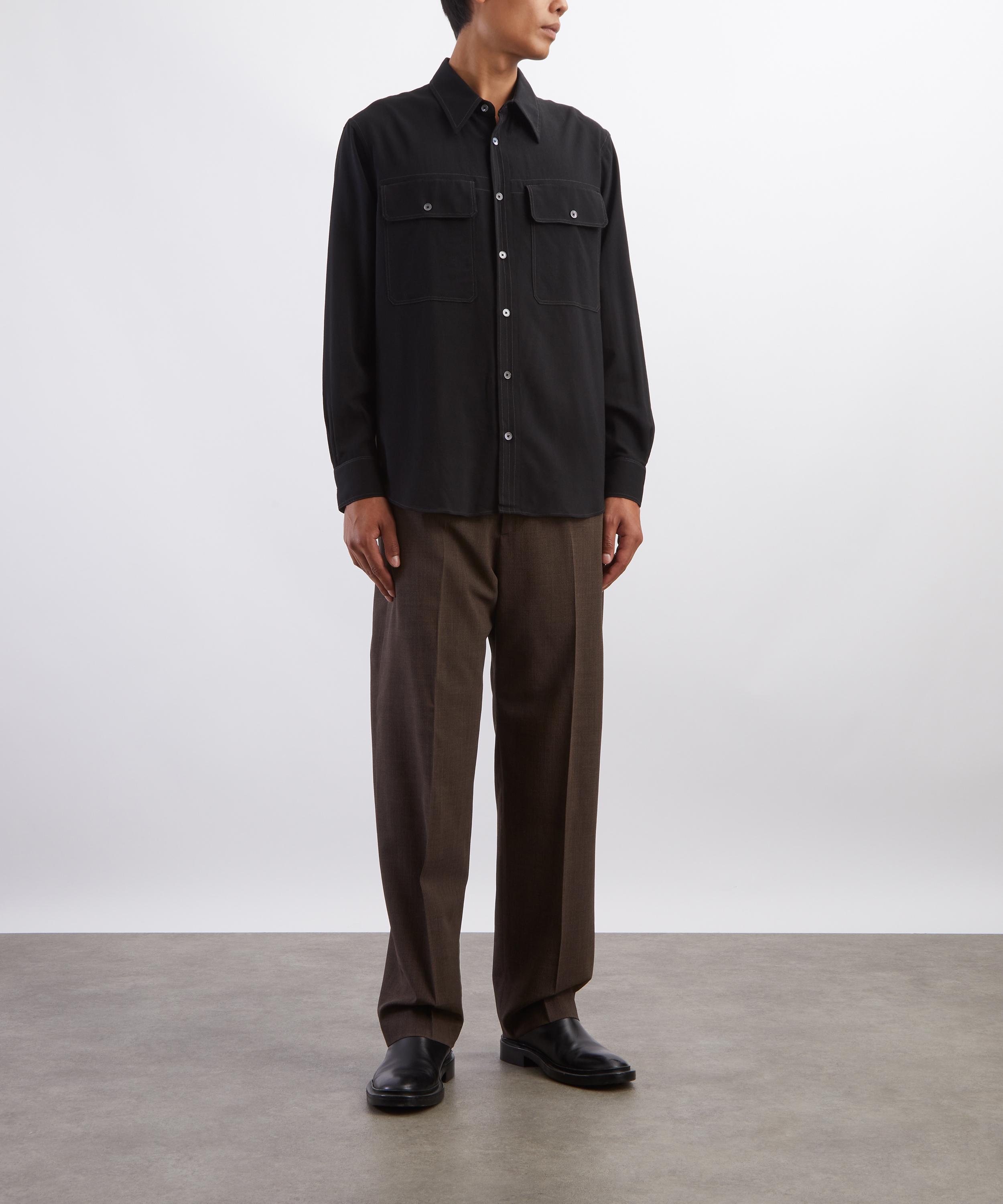 Paul Smith - Oversized Black Viscose-Wool Shirt image number 1