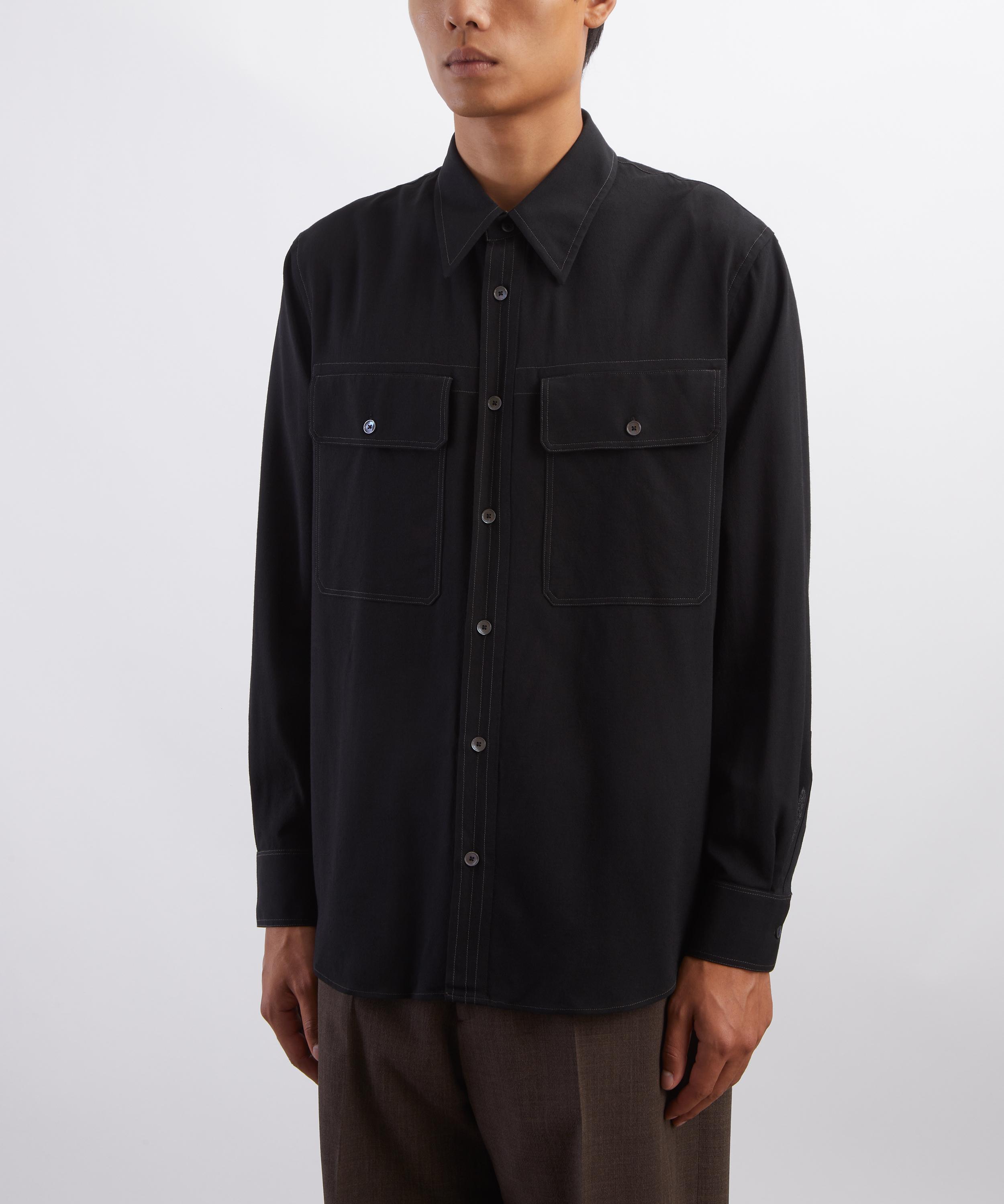 Paul Smith - Oversized Black Viscose-Wool Shirt image number 2