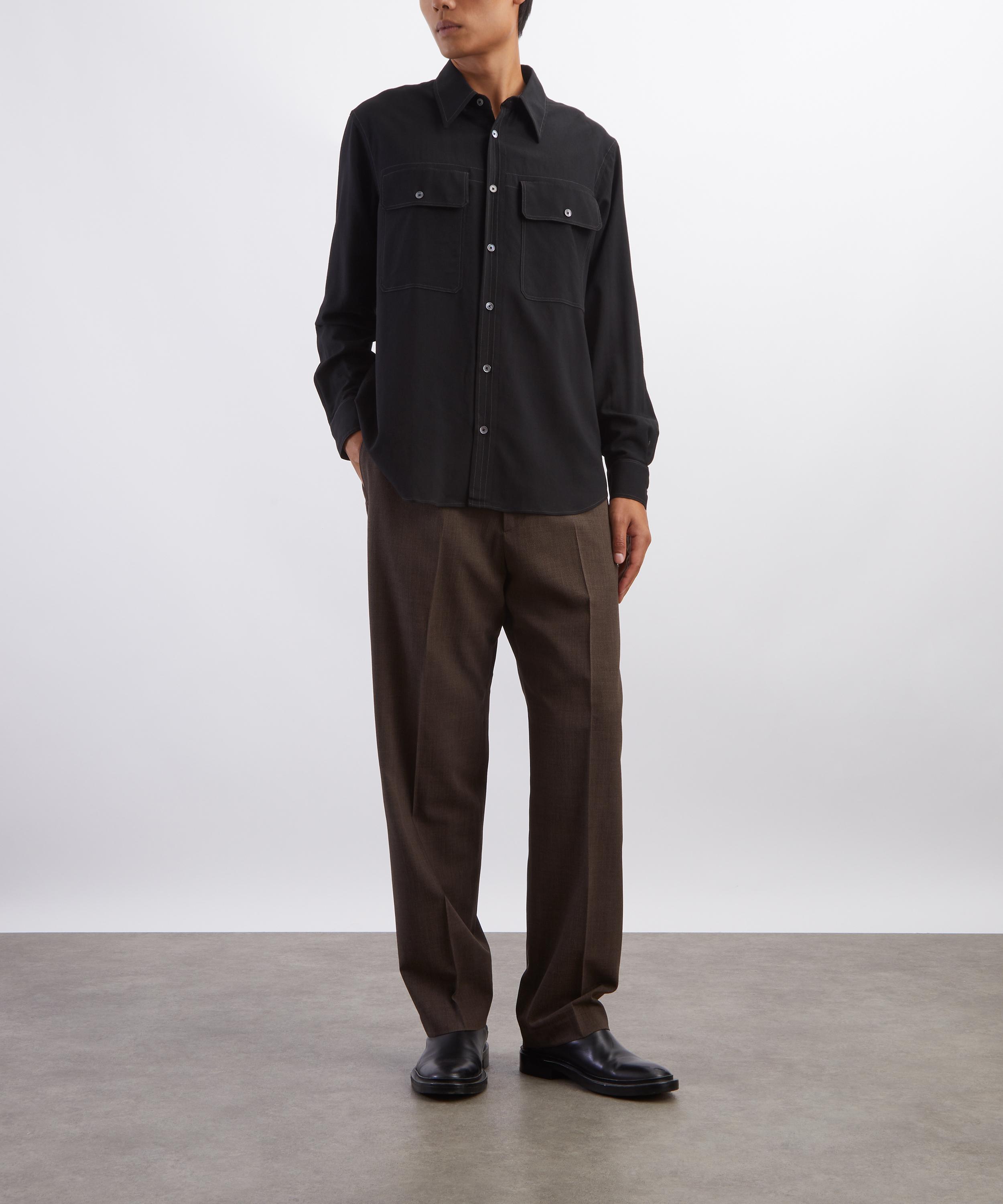 Paul Smith - Brown Crepe Viscose-Wool Trousers image number 1