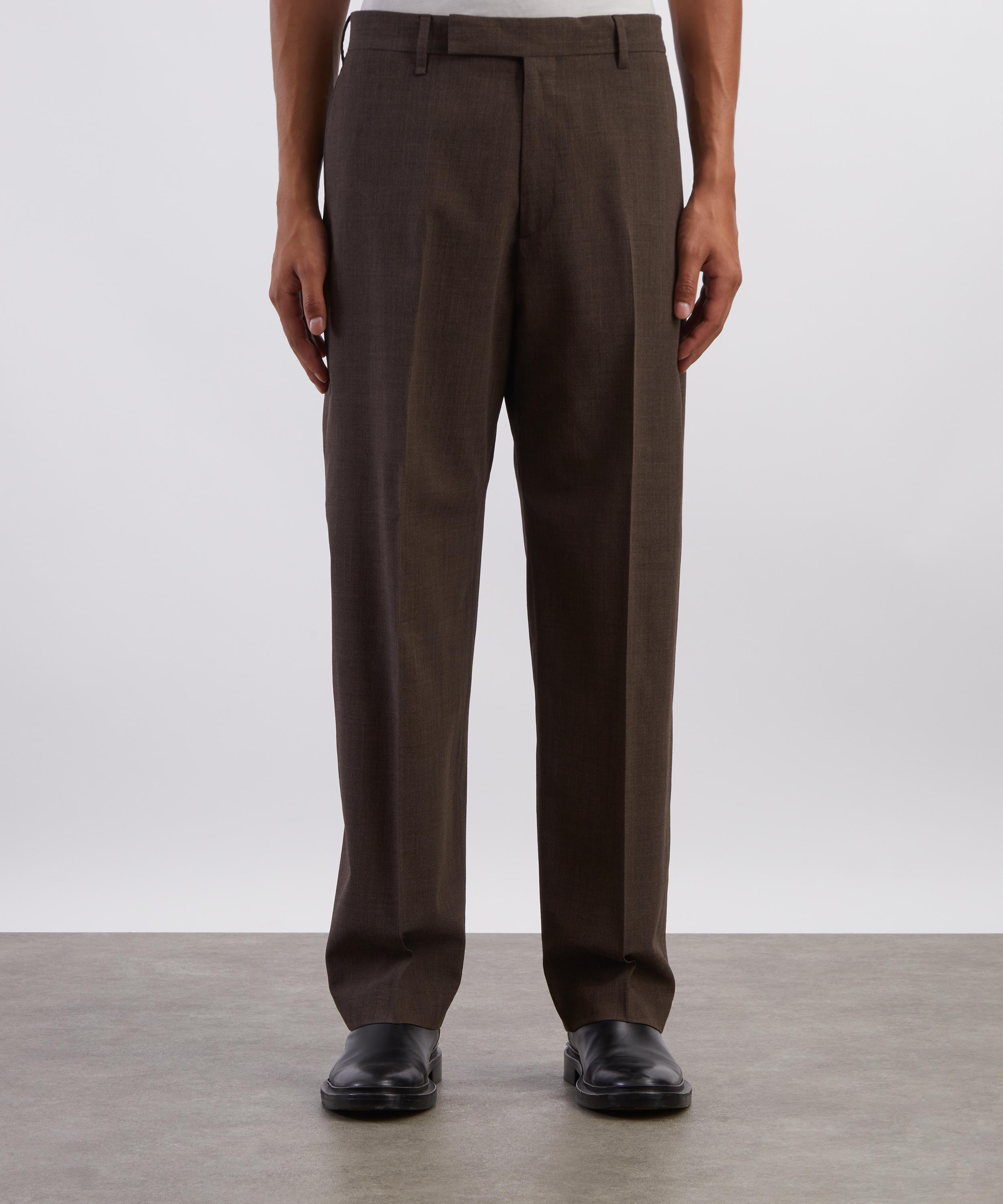 Paul Smith - Brown Crepe Viscose-Wool Trousers image number 2