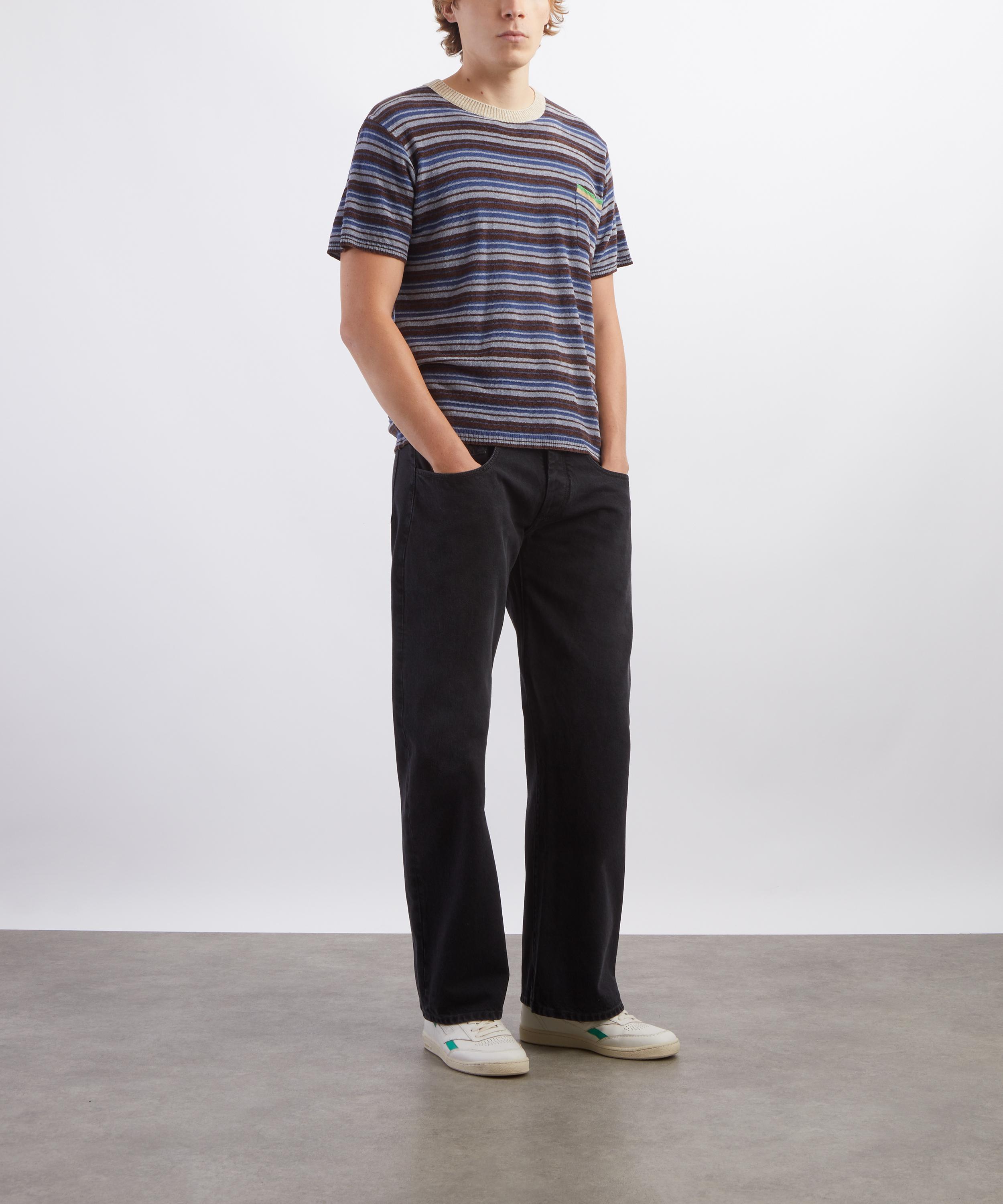 Maison Margiela - Striped Knit Short-Sleeve Jumper image number 1