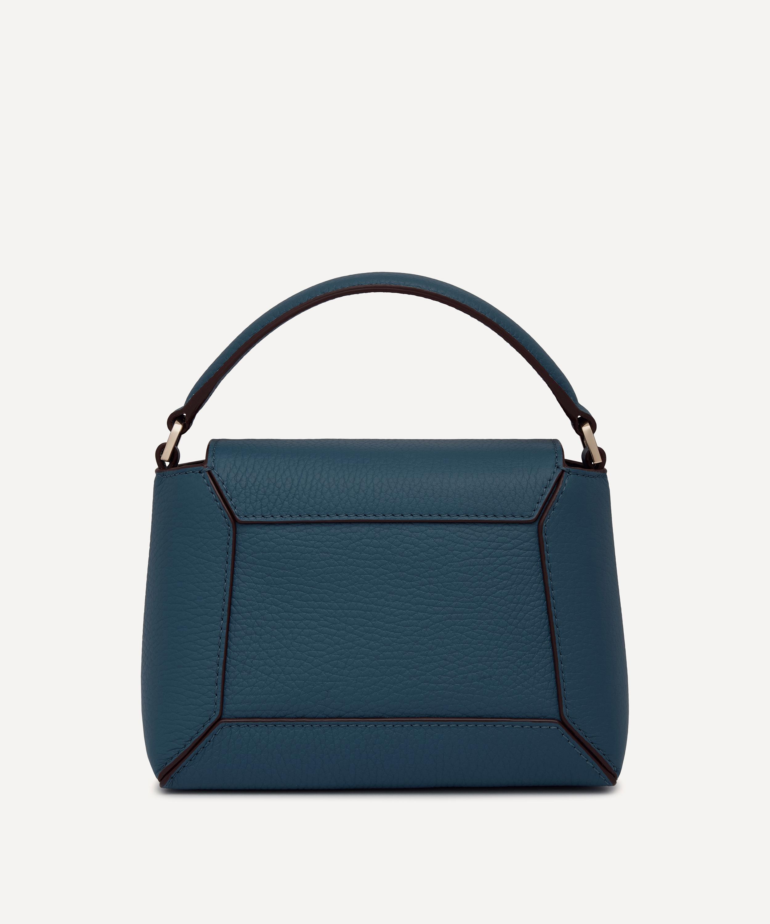 Strathberry - Mosaic Nano Loch Blue Leather Top Handle Bag image number 5