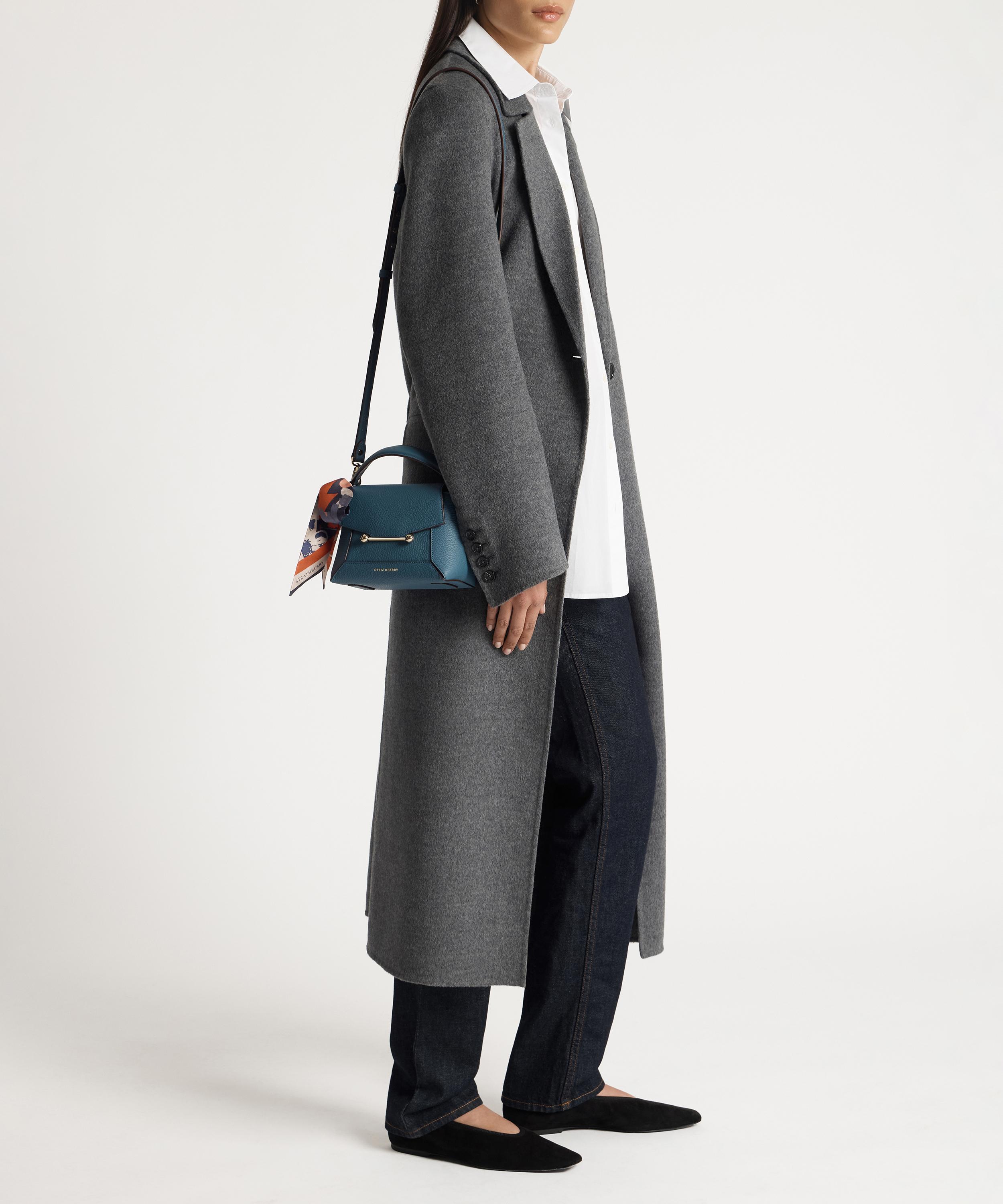 Strathberry - Mosaic Nano Loch Blue Leather Top Handle Bag image number 6