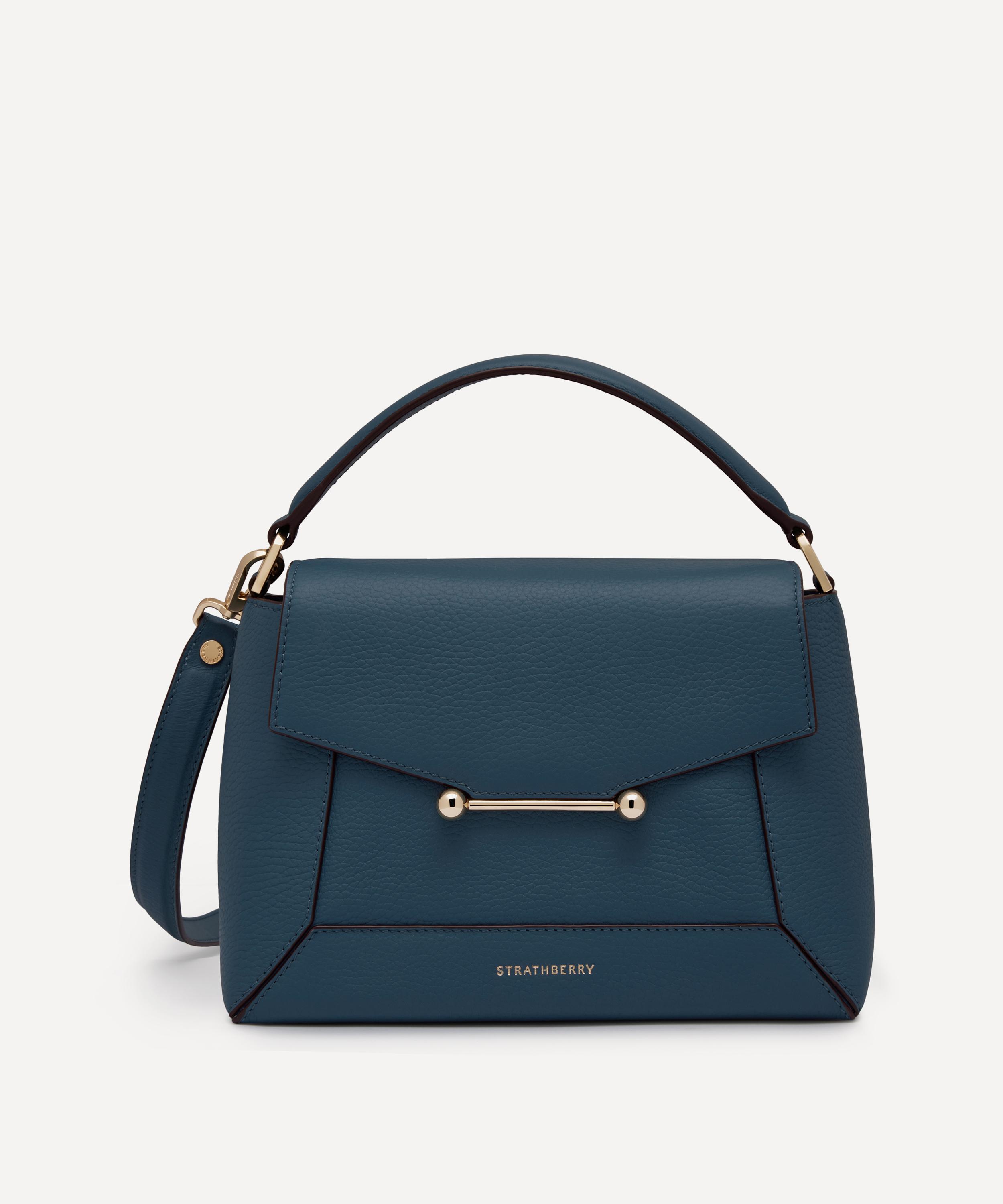 Strathberry - Mosaic Loch Blue Leather Top Handle Bag