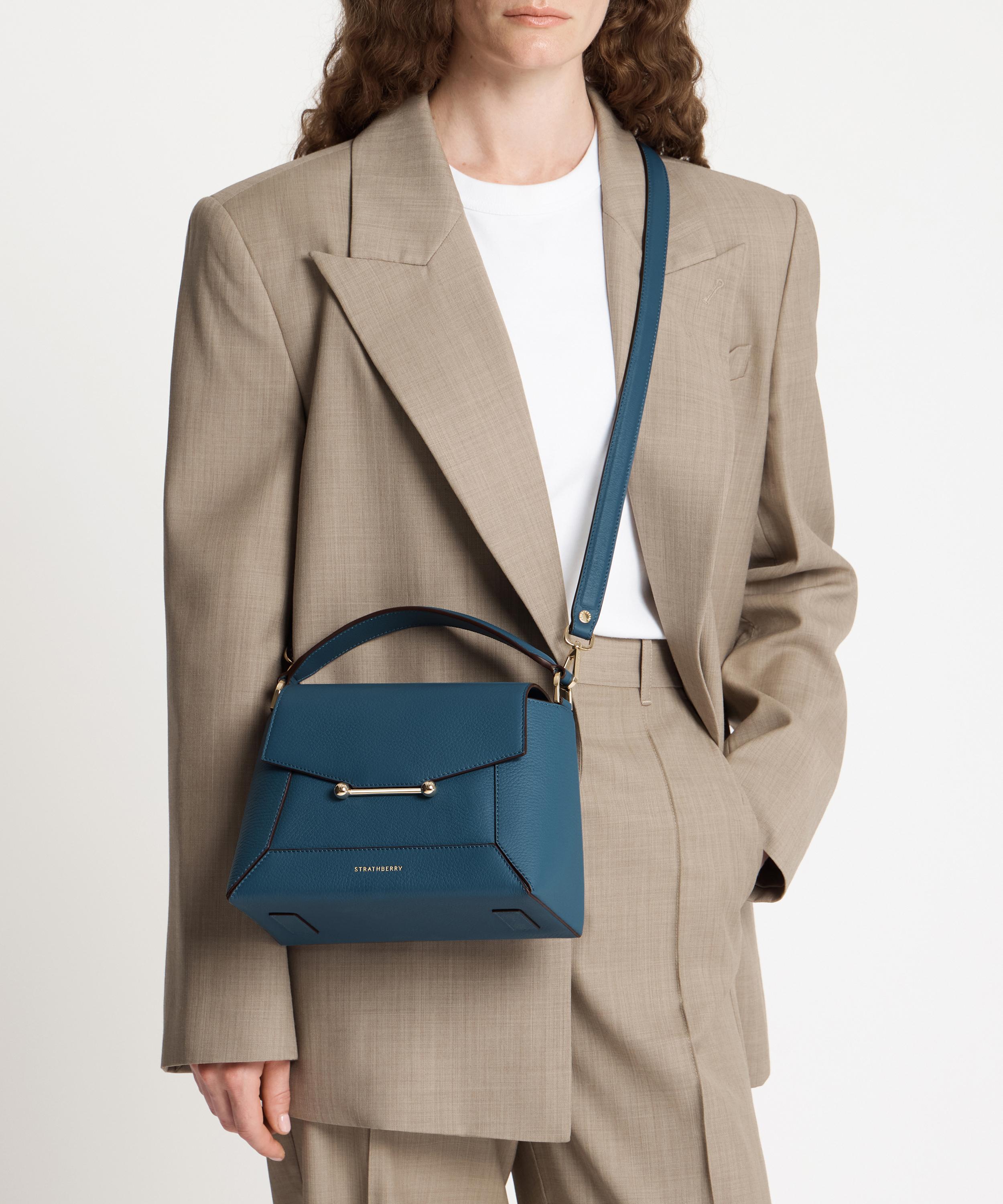 Strathberry - Mosaic Loch Blue Leather Top Handle Bag image number 1