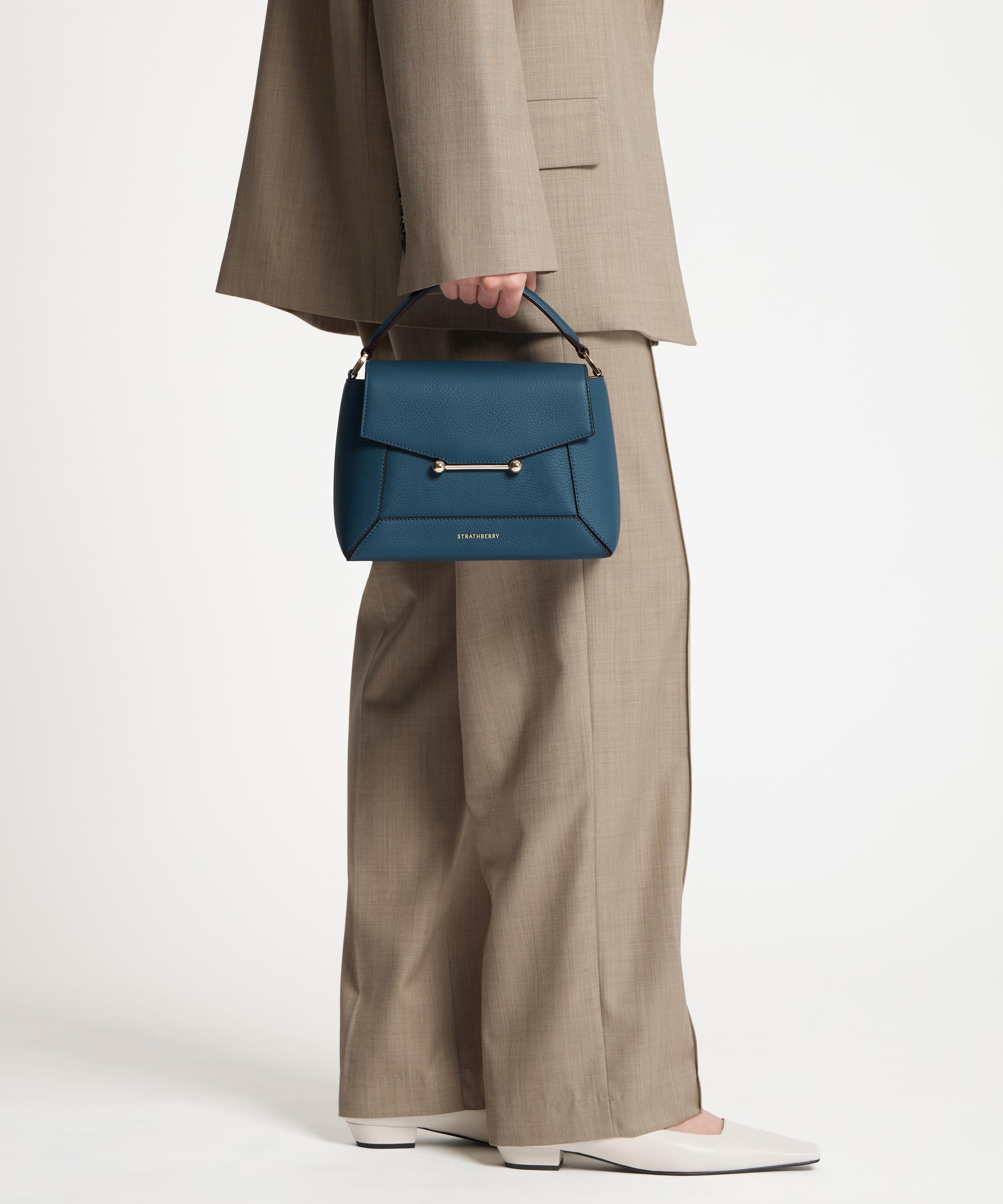 Strathberry - Mosaic Loch Blue Leather Top Handle Bag image number 2
