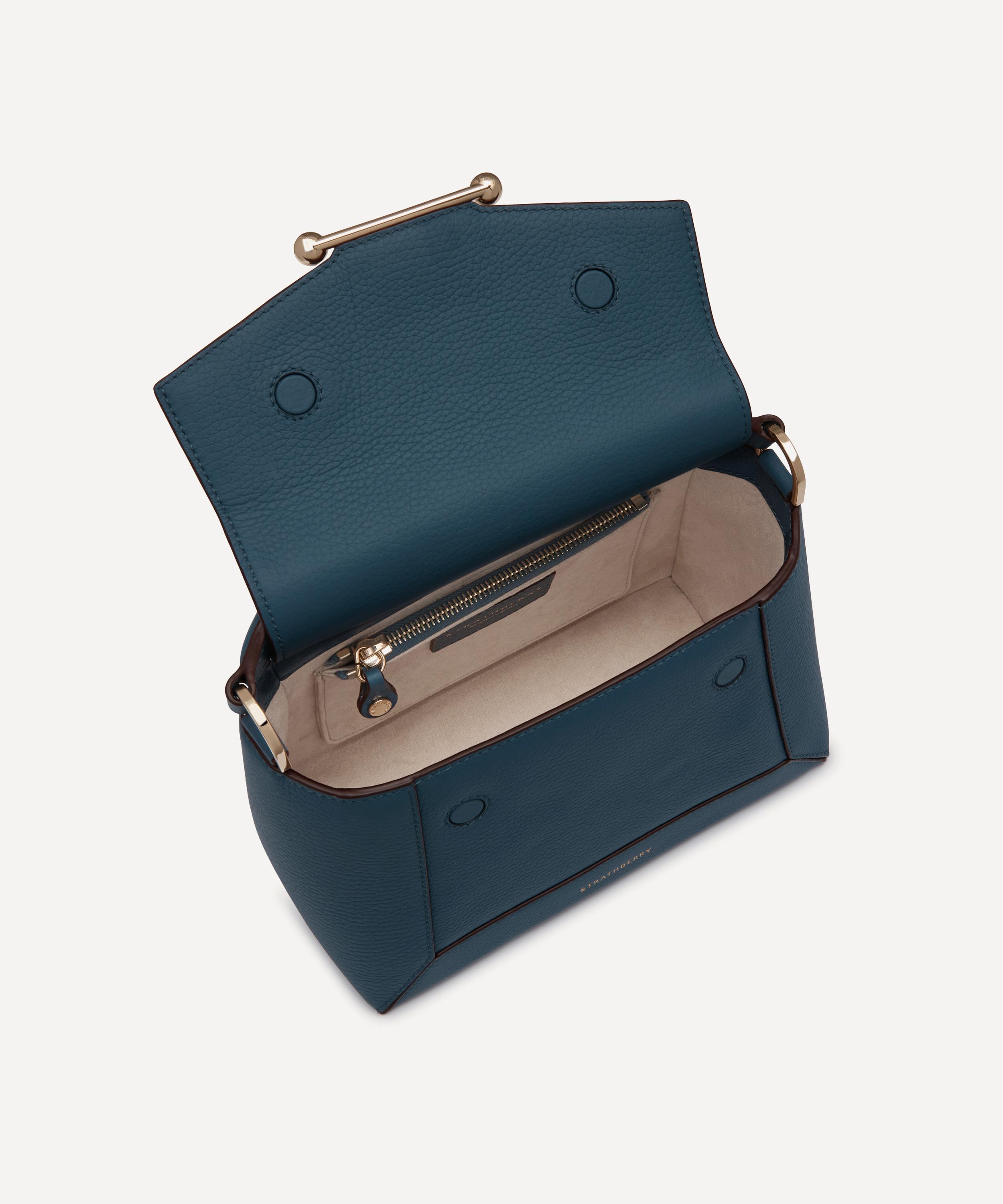 Strathberry - Mosaic Loch Blue Leather Top Handle Bag image number 4
