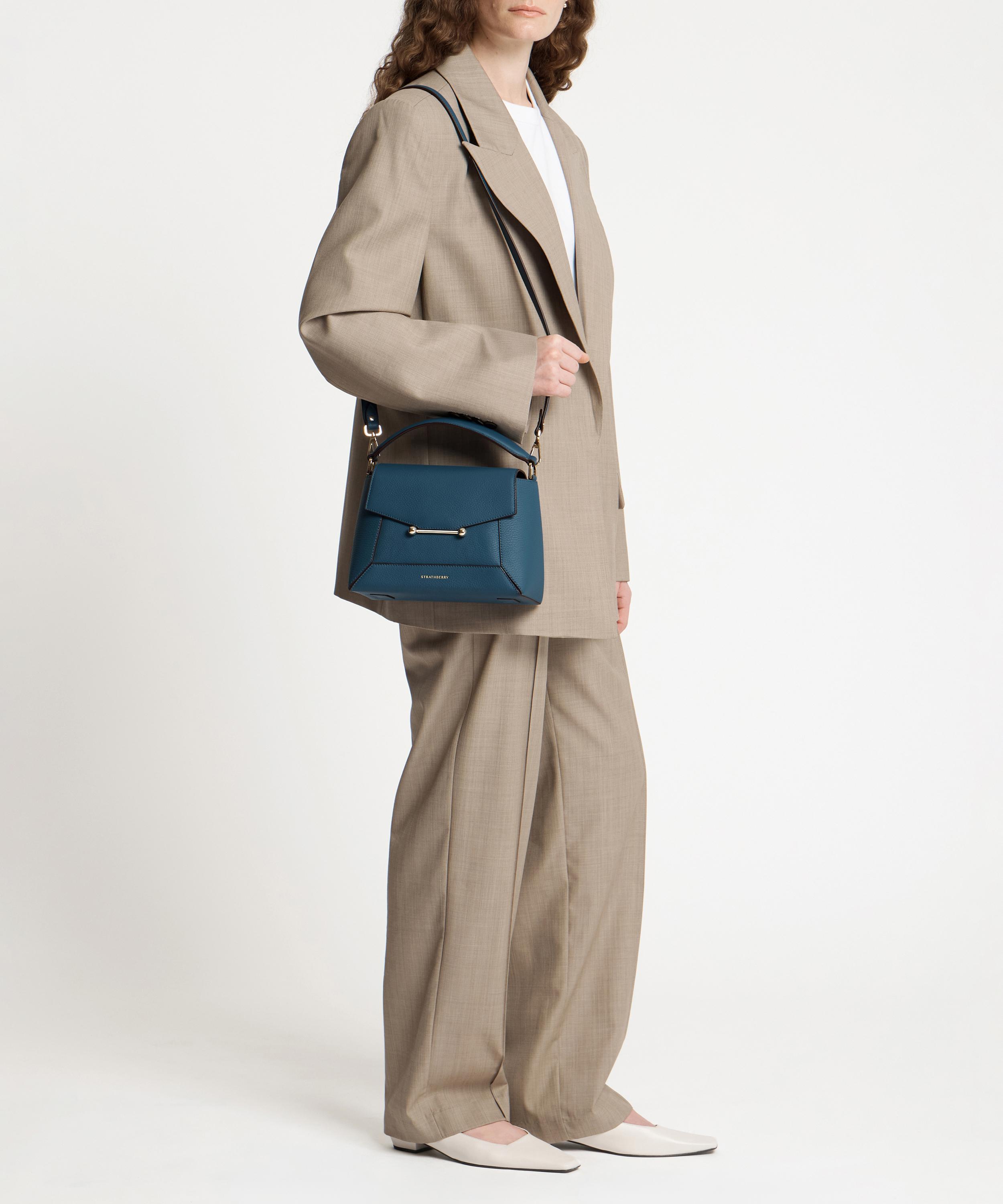 Strathberry - Mosaic Loch Blue Leather Top Handle Bag image number 6