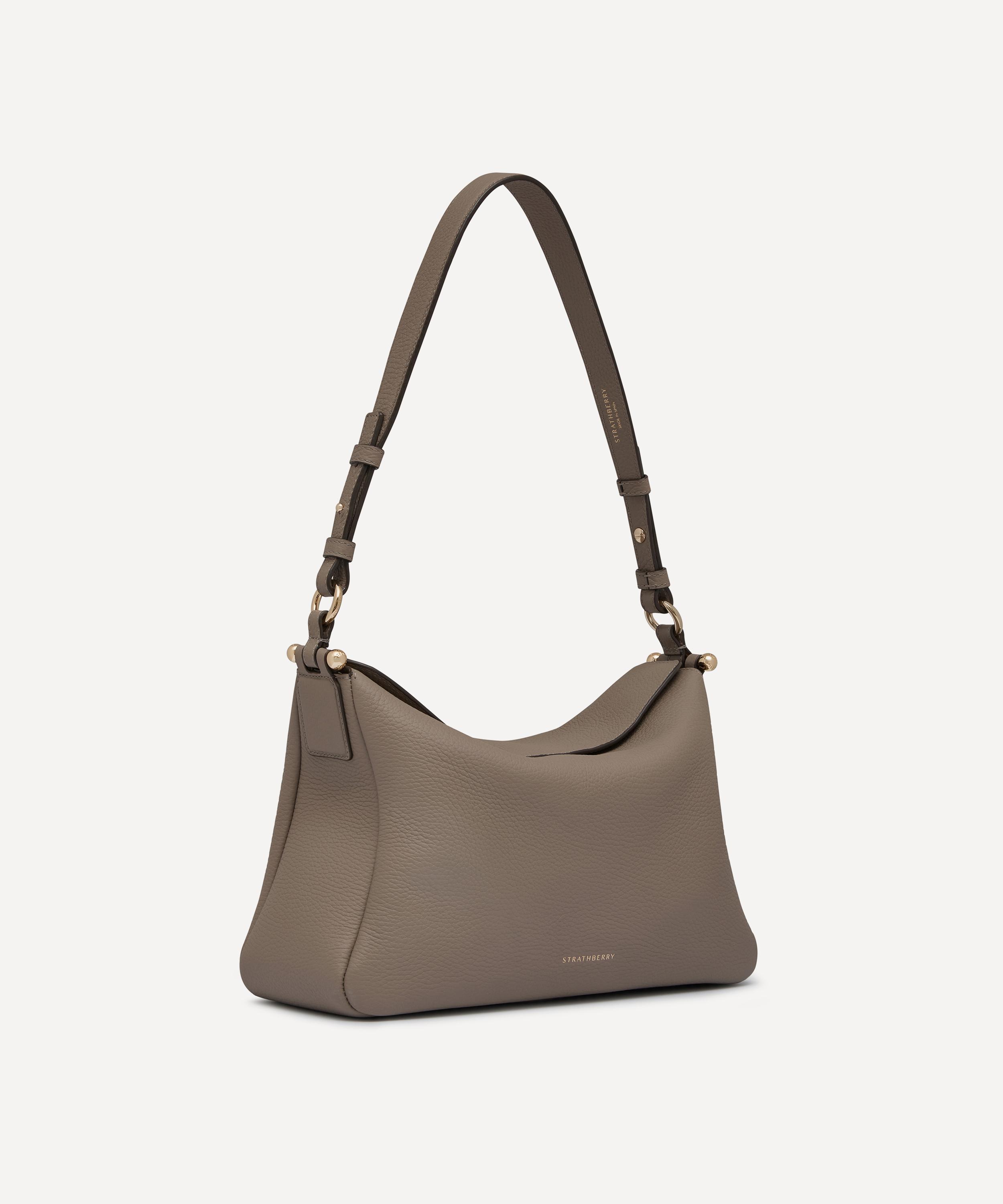 Strathberry - Sway Taupe Grained Leather Maxi Crossbody Bag image number 1