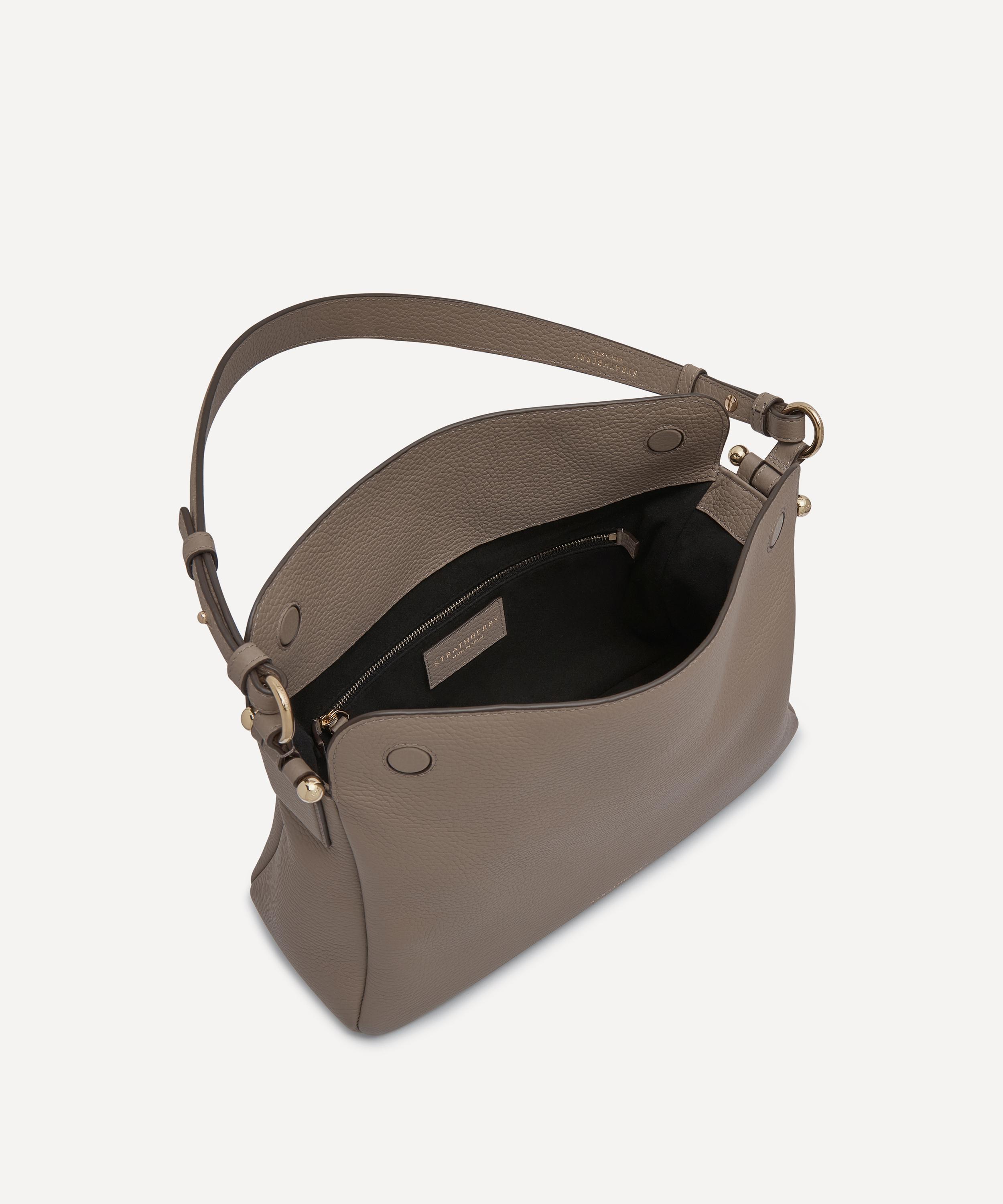 Strathberry - Sway Taupe Grained Leather Maxi Crossbody Bag image number 2