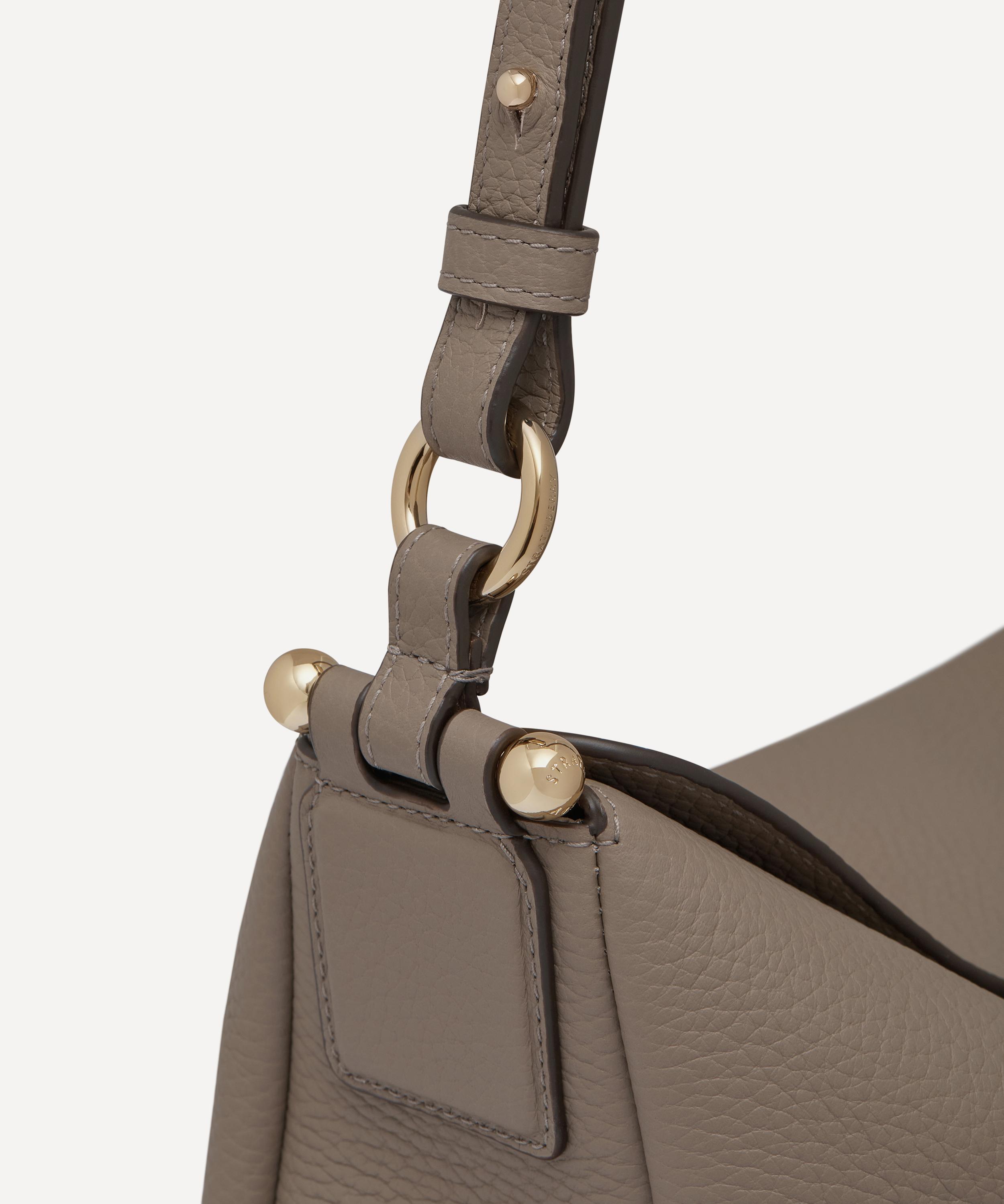 Strathberry - Sway Taupe Grained Leather Maxi Crossbody Bag image number 3