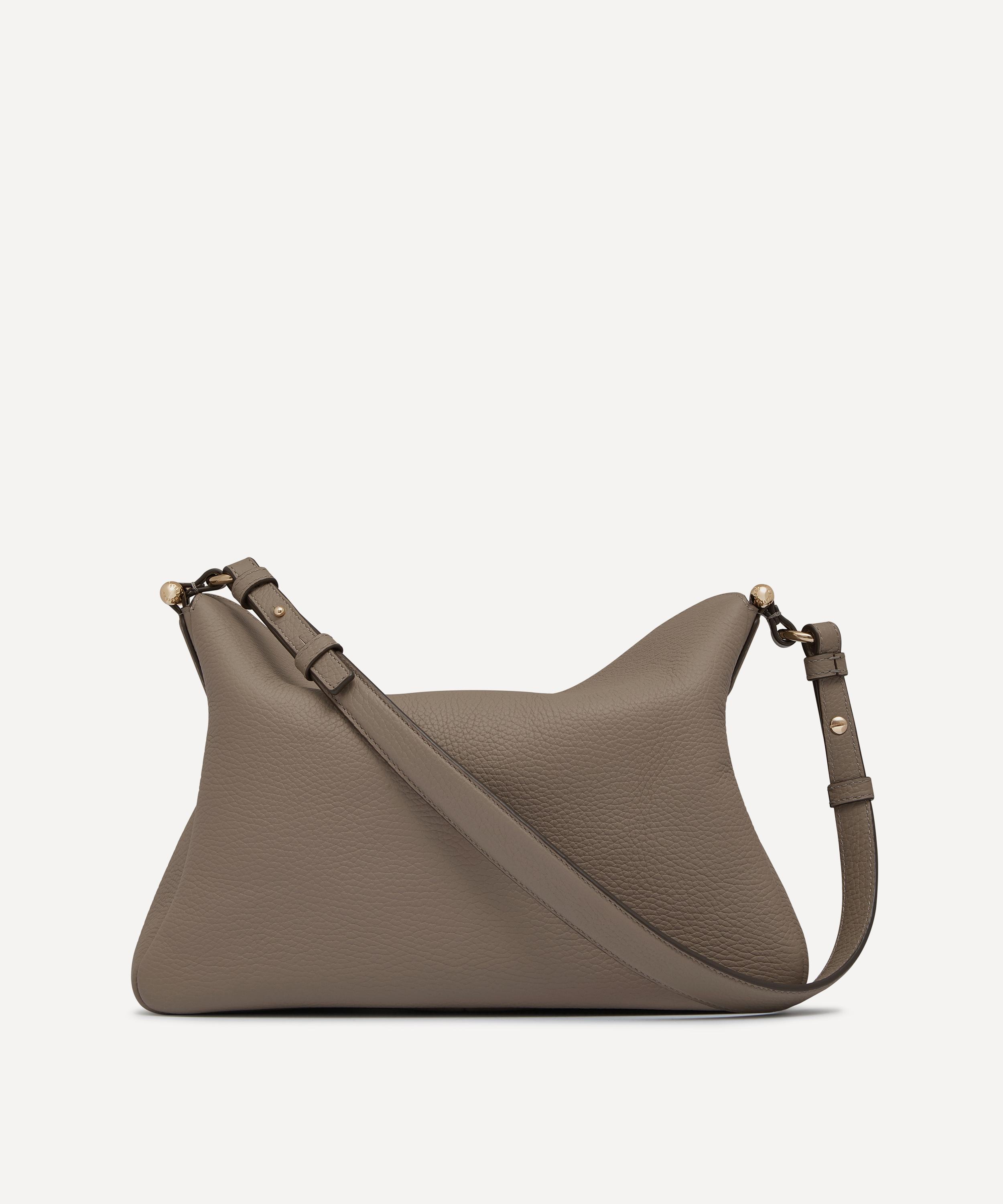 Strathberry - Sway Taupe Grained Leather Maxi Crossbody Bag image number 4