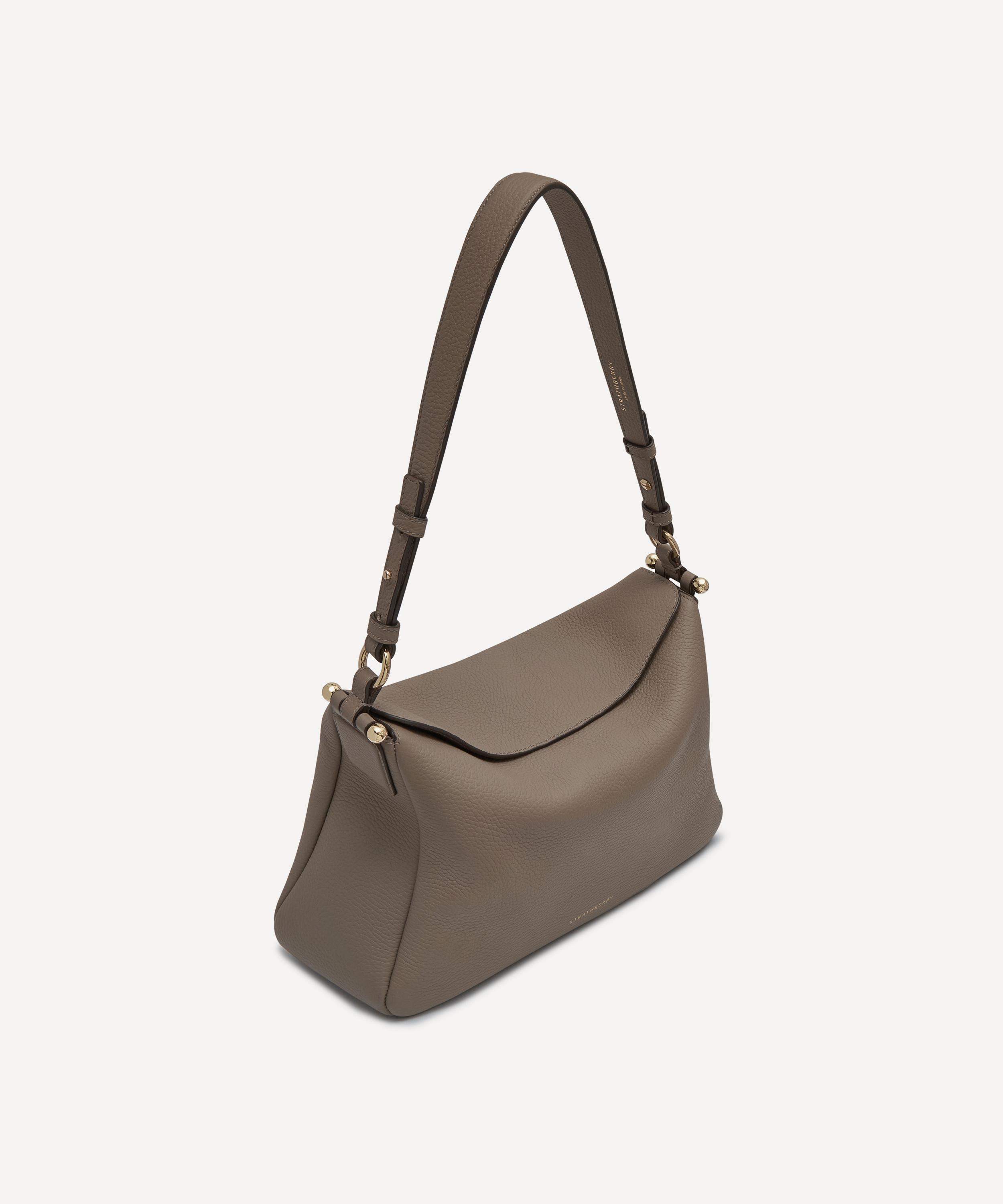 Strathberry - Sway Taupe Grained Leather Maxi Crossbody Bag image number 5