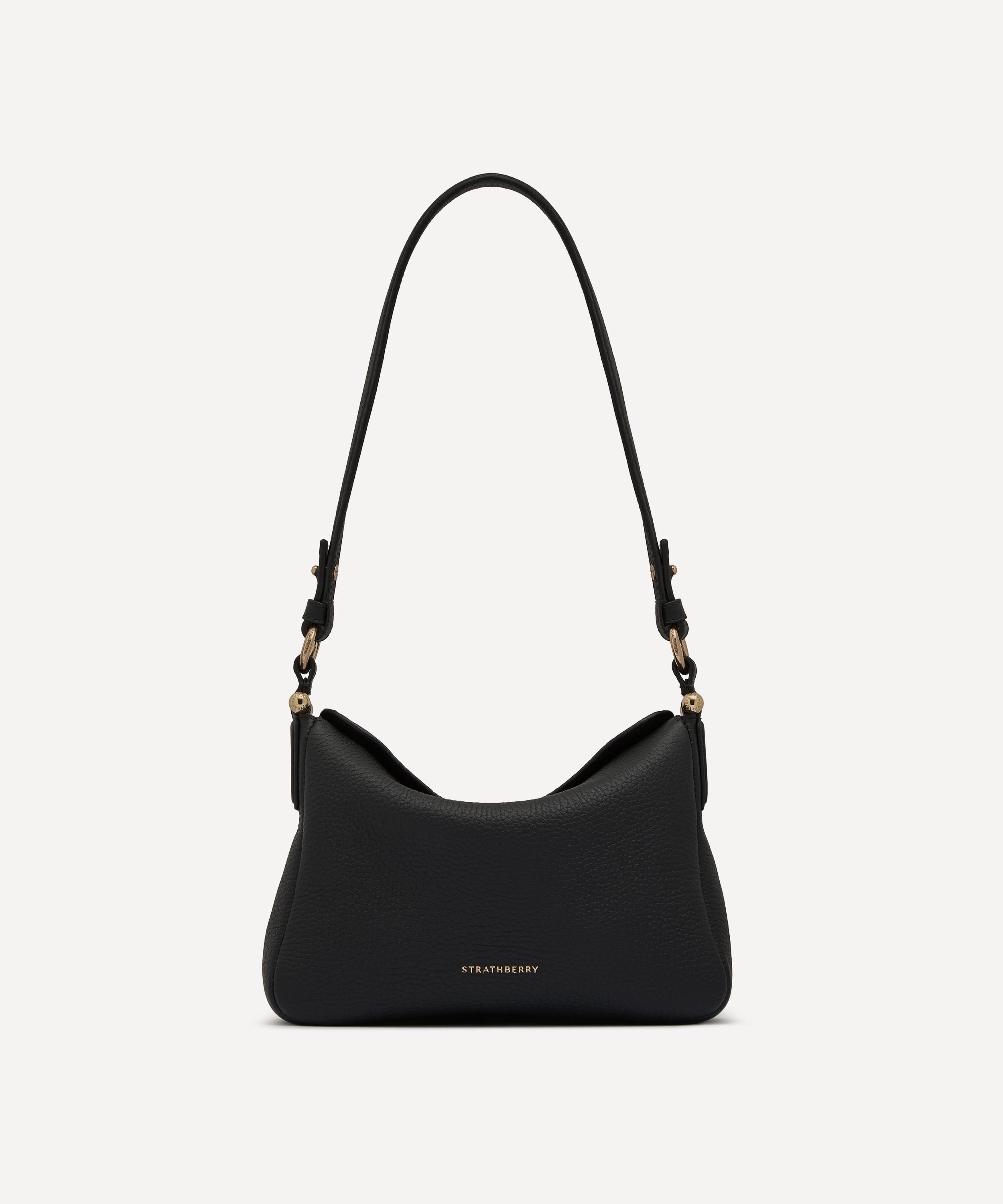 Strathberry - Sway Black Grained Leather Crossbody Bag image number 0