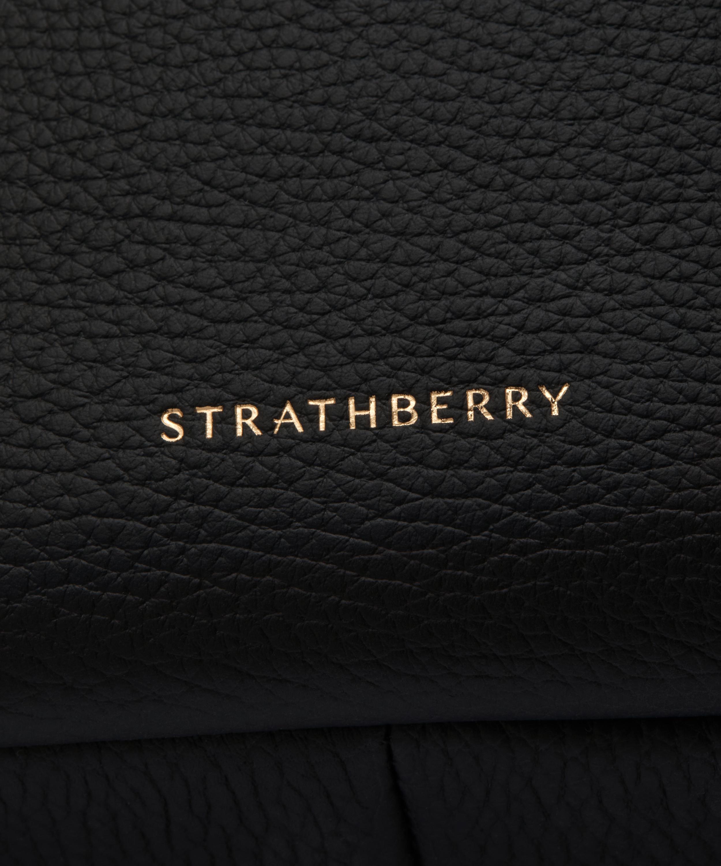 Strathberry - Sway Black Grained Leather Crossbody Bag image number 5