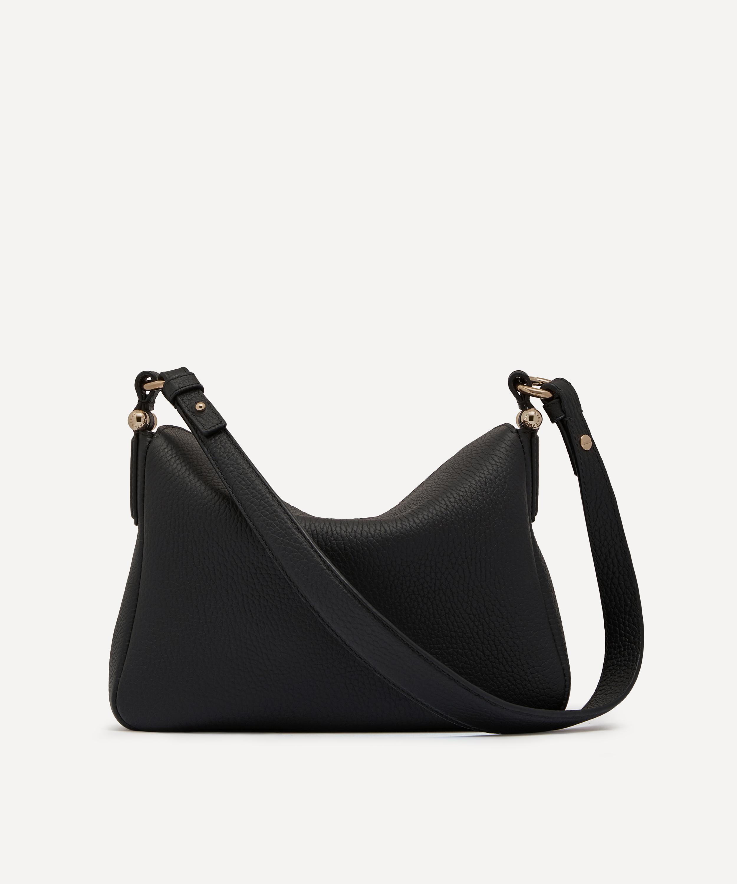 Strathberry - Sway Black Grained Leather Crossbody Bag image number 8