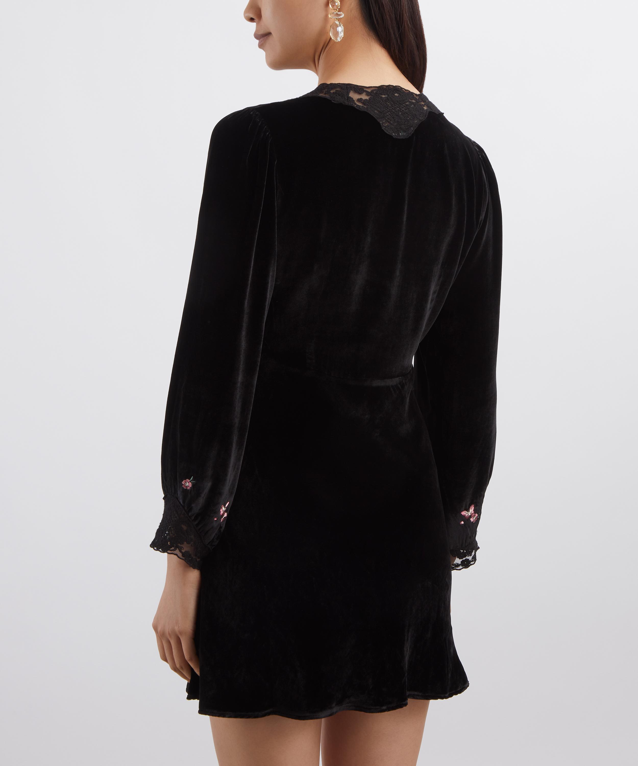 RIXO - Carolina Velvet Dress in Sierra Bloom Embroidery image number 3