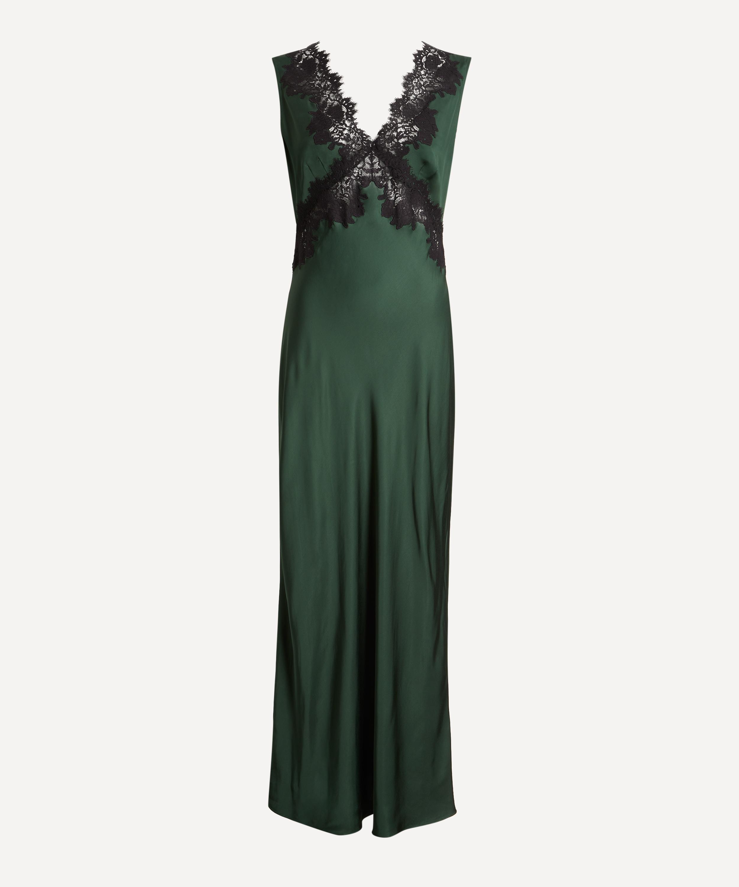 RIXO - Lysandra Satin Midi Dress in Deep Green image number 0