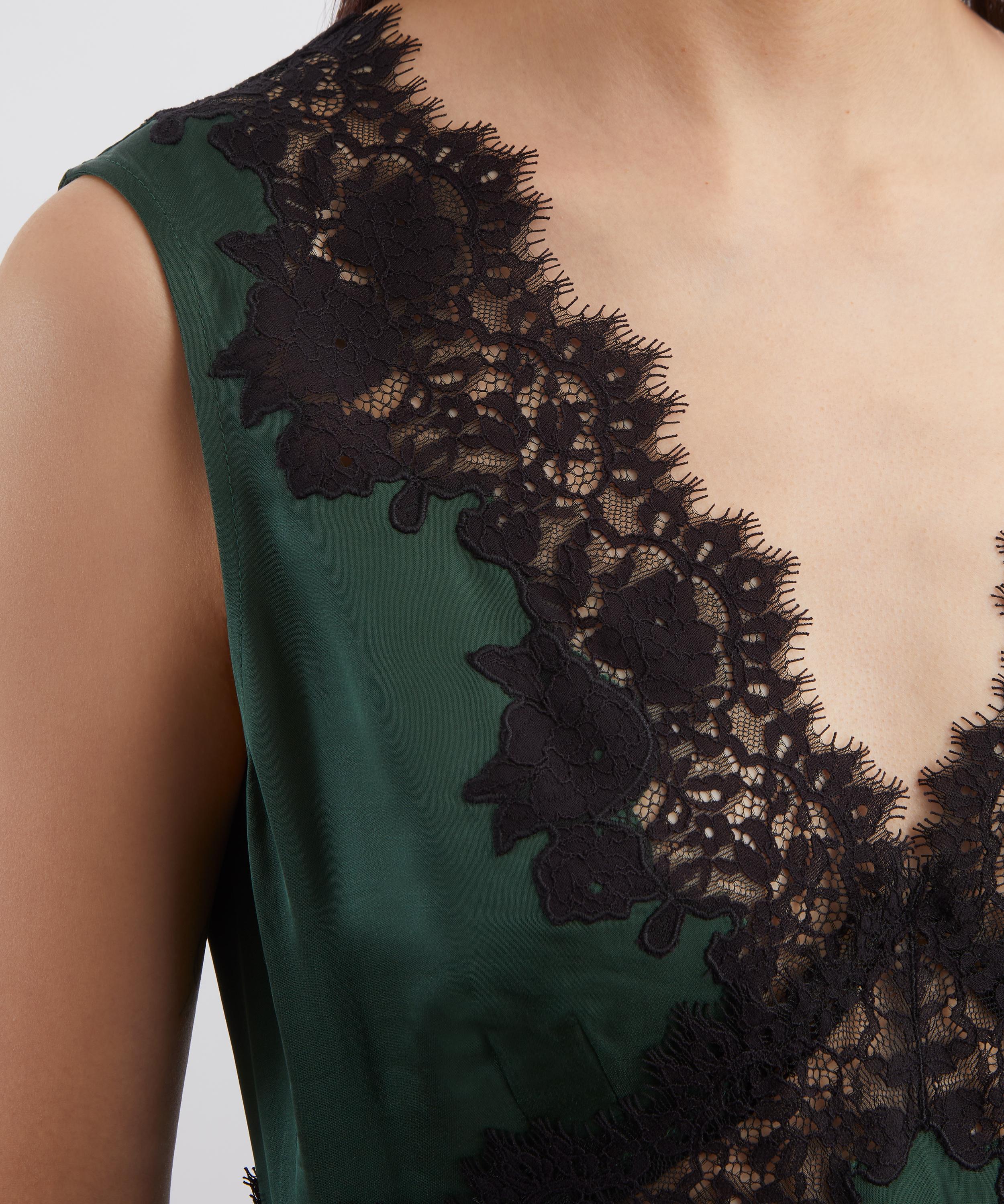 RIXO - Lysandra Satin Midi Dress in Deep Green image number 4