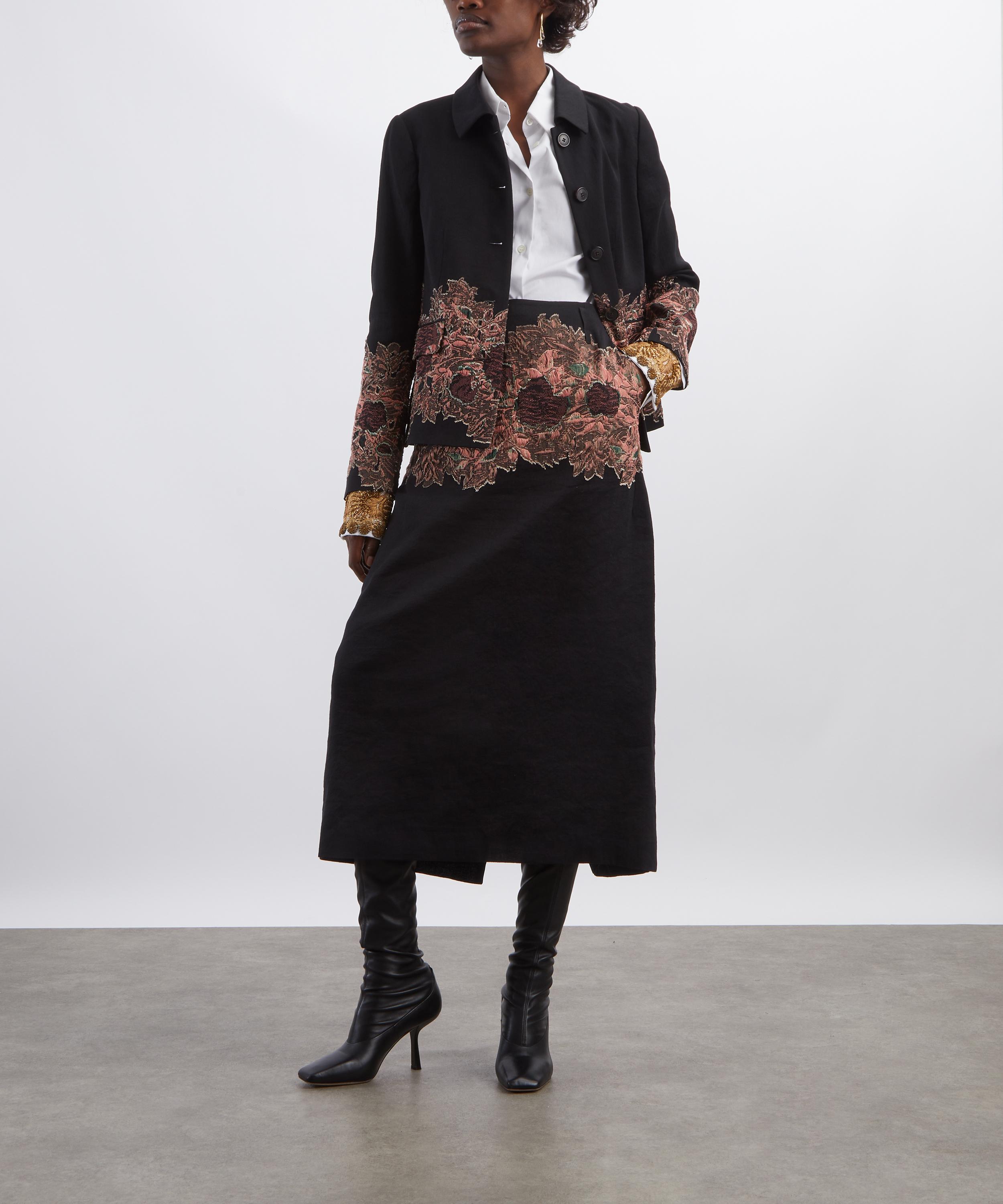 Dries Van Noten - Black Floral-Jacquard Jacket image number 1