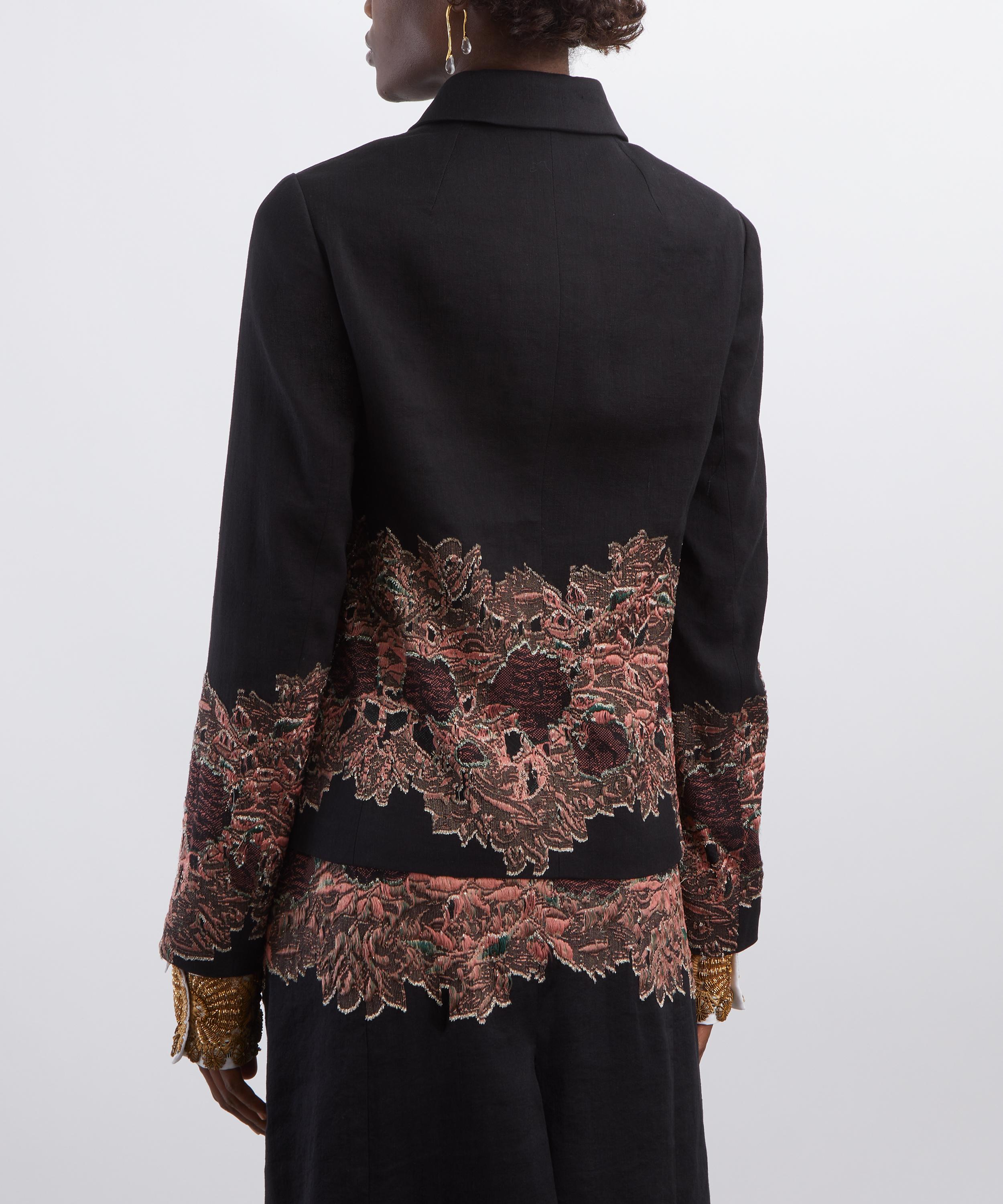 Dries Van Noten - Black Floral-Jacquard Jacket image number 3