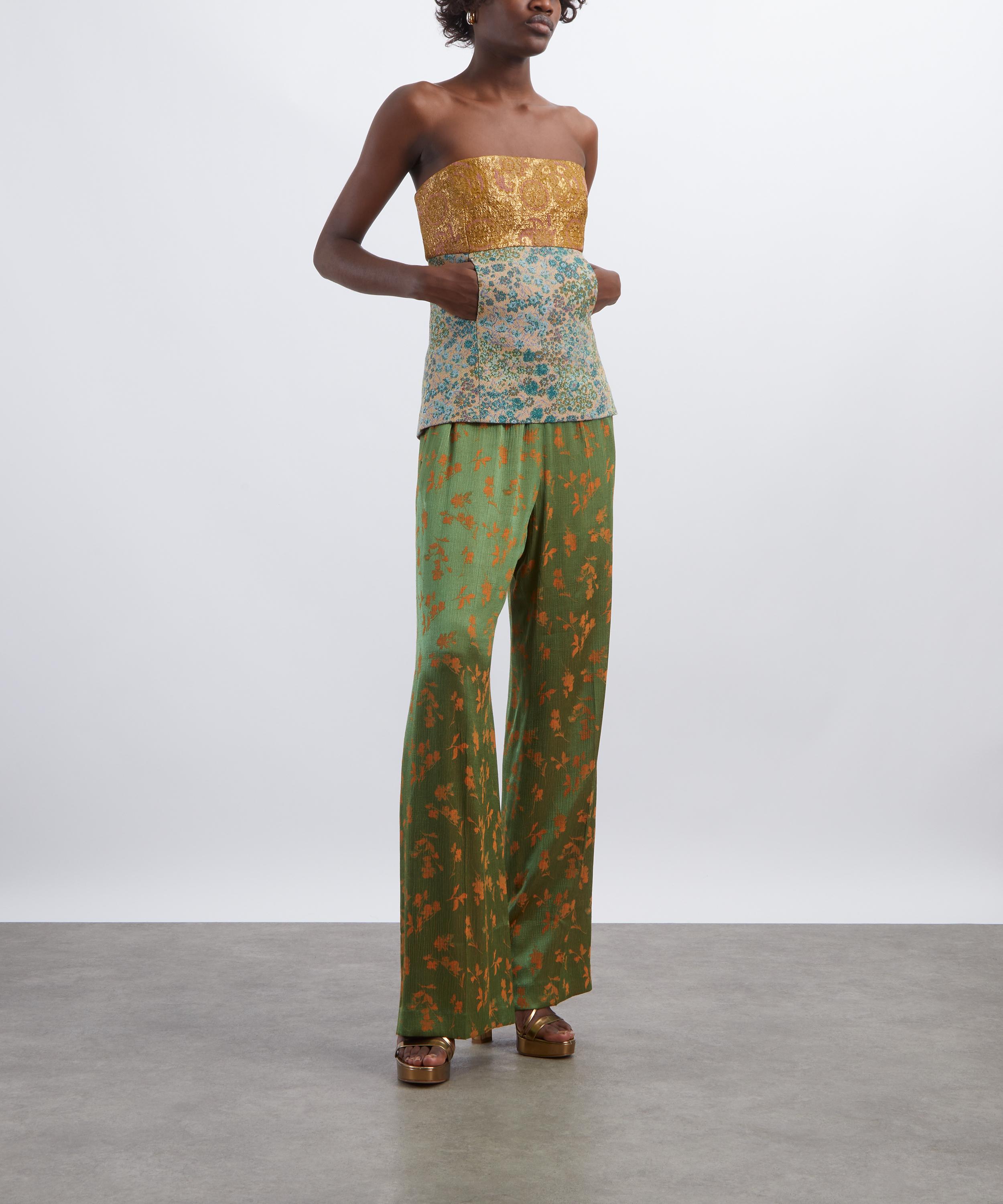 Dries Van Noten - Gold Jacquard Bustier Top image number 1