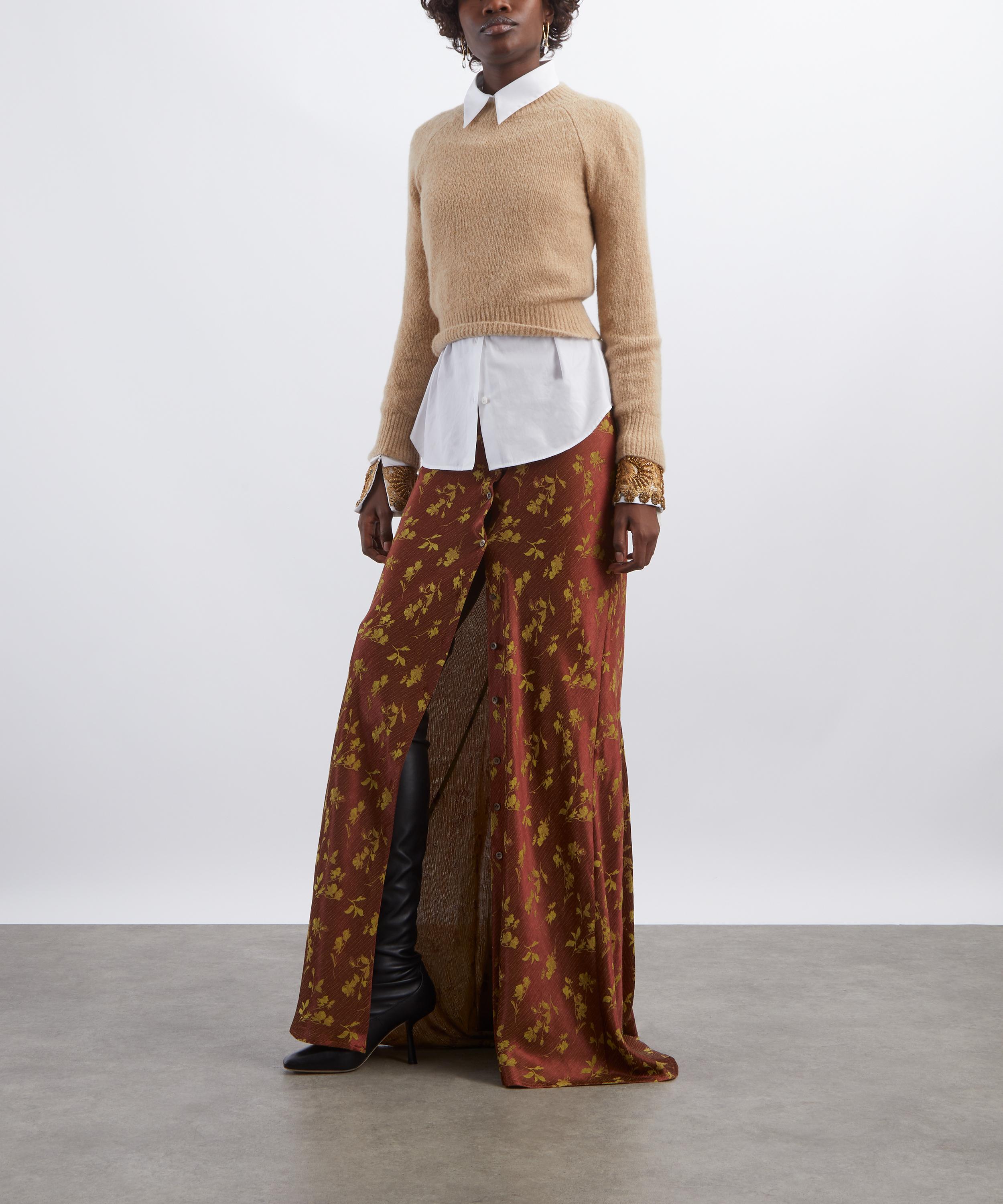 Dries Van Noten - Rust Long Jacquard Skirt image number 1