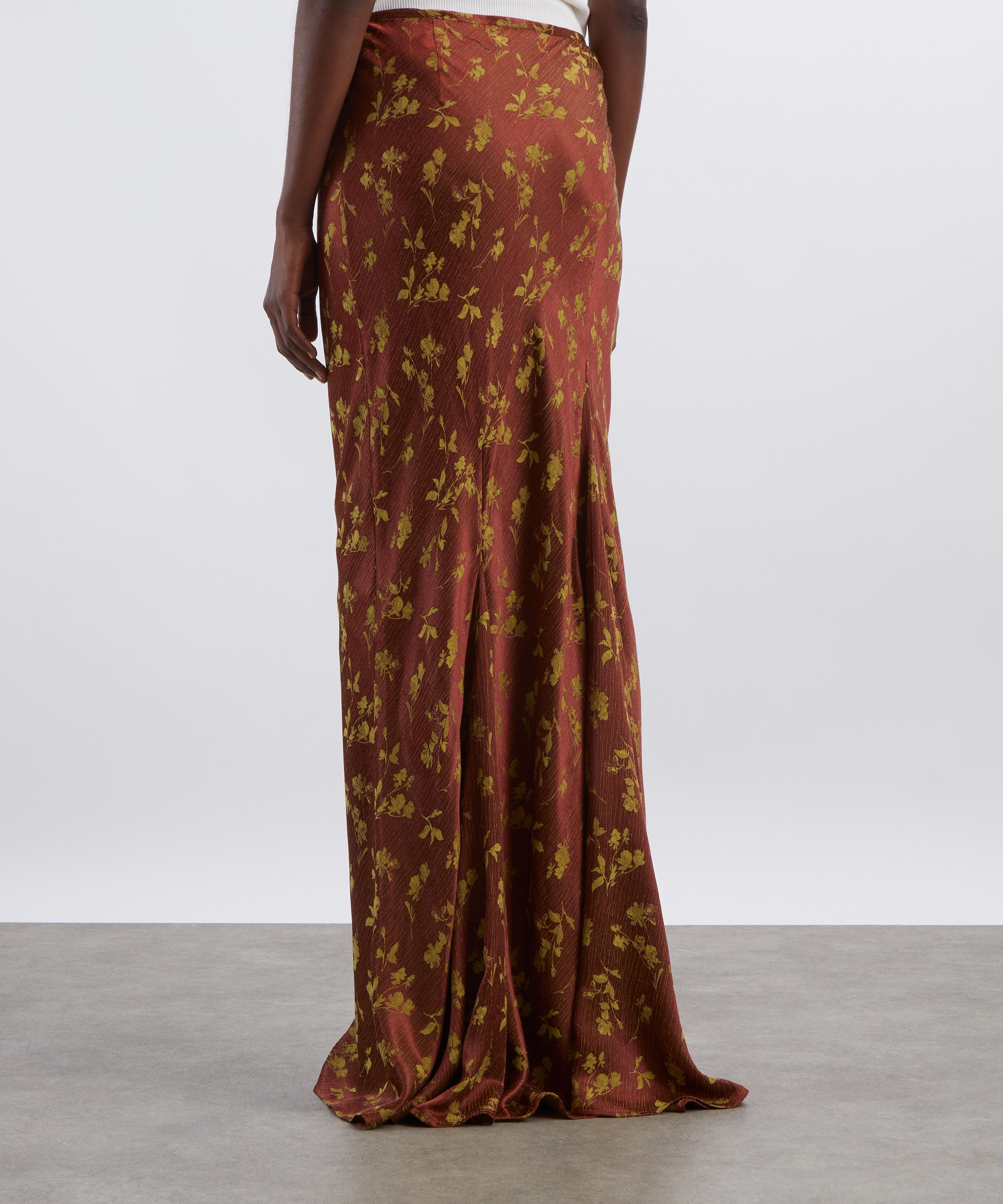 Dries Van Noten - Rust Long Jacquard Skirt image number 3