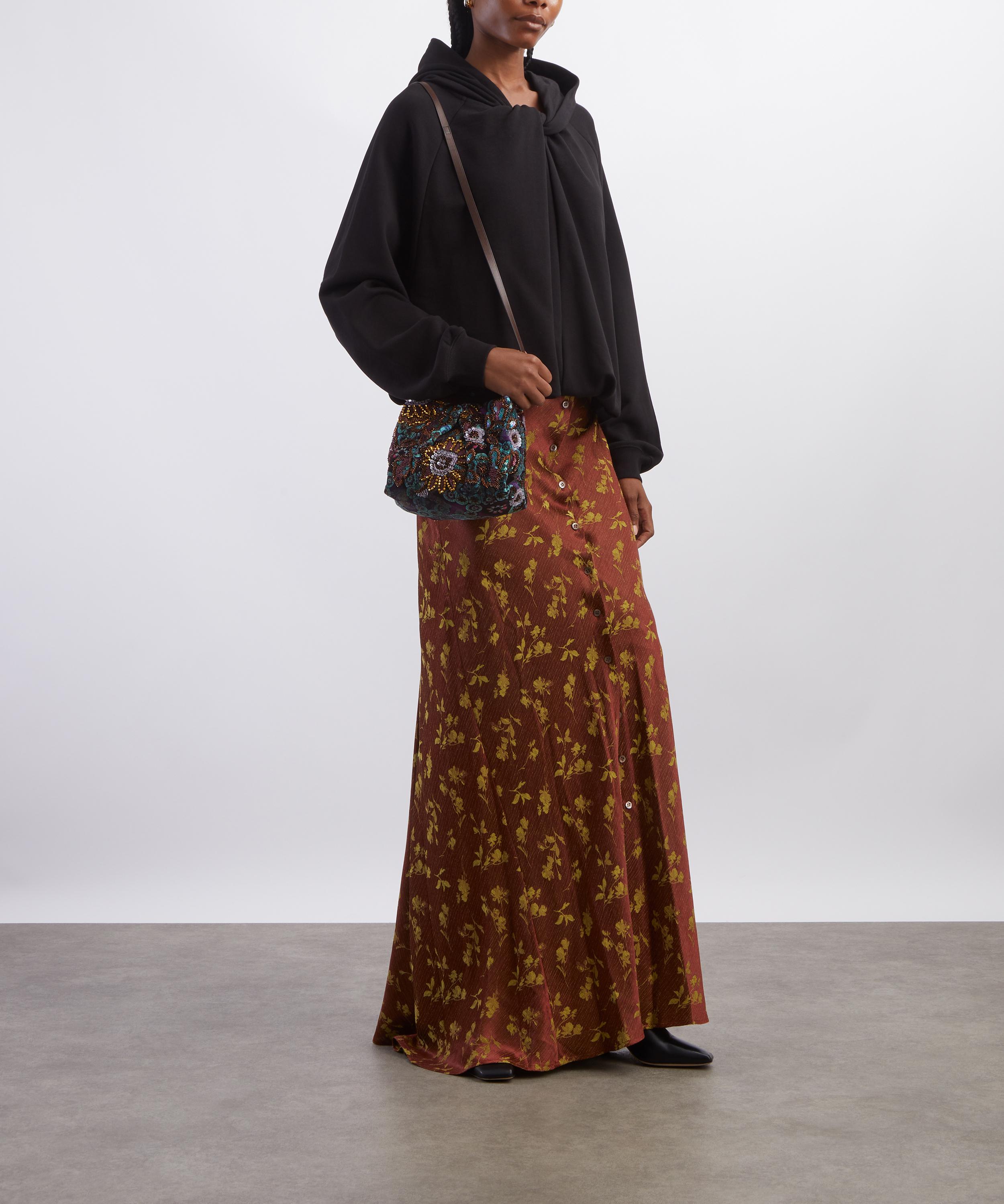 Dries Van Noten - Black Draped Cotton Hoodie image number 1
